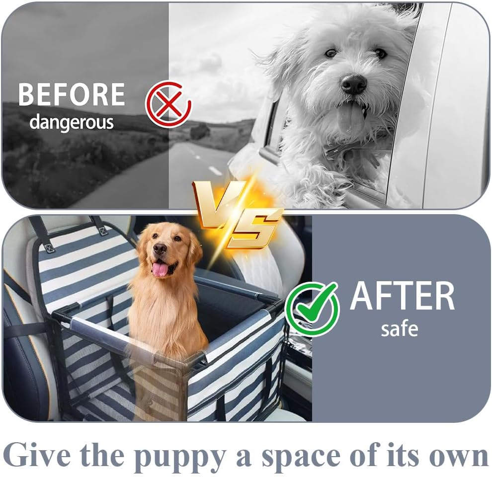 Pet Car Booster Seat, Portable and Breathable, Dog Carrying Bag, Safe and Stable, with Leash and Seat Belt, Waterproof Pet Bag, Suitable for Dogs, Cats image number 4