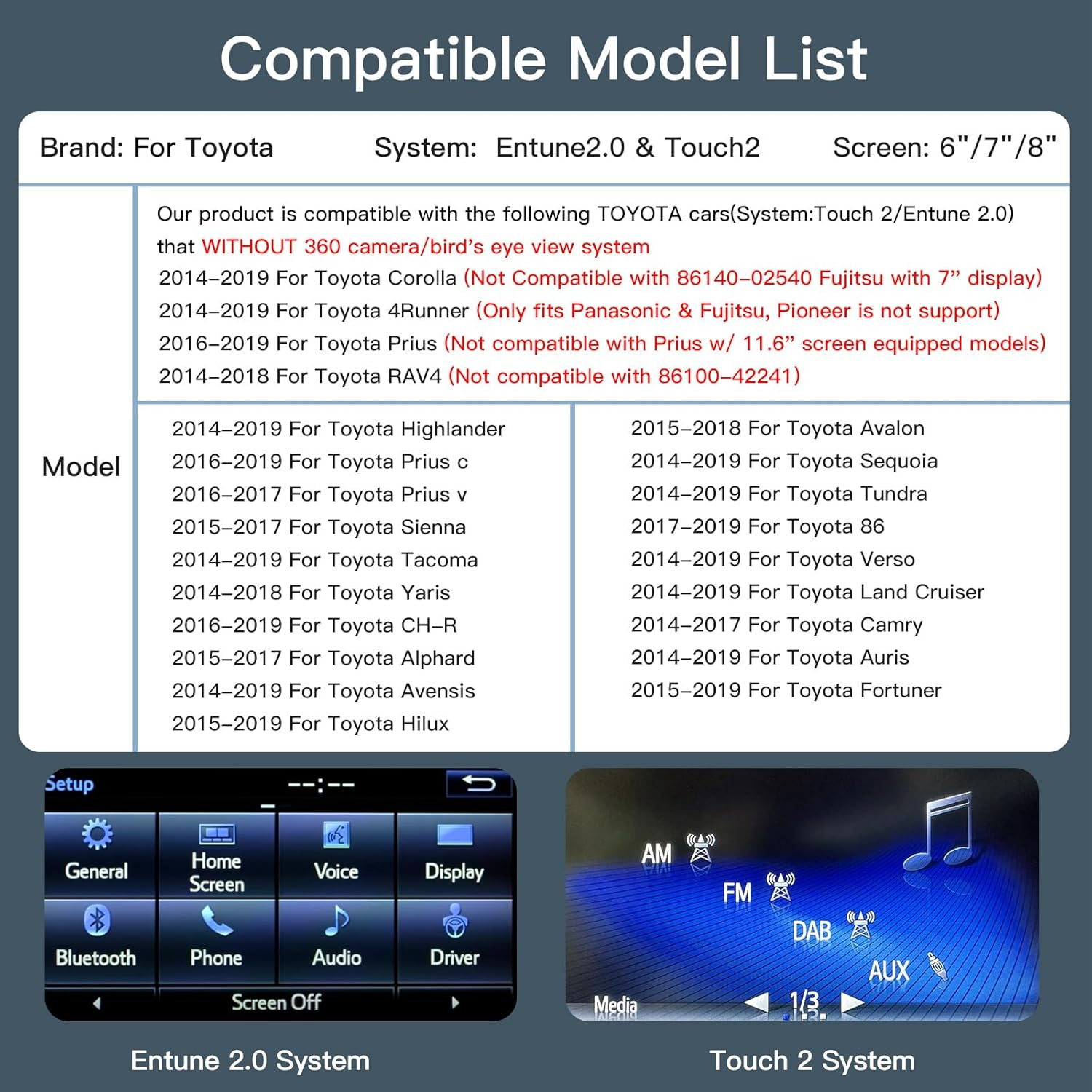 Wireless Carplay/Android Auto Adapter for Toyota with Entune2.0 & Touch2 2014-2019 New Version Retrofit Kit Decoder Fits for Tundra/Highlander/Rav4/Tacoma/Camry/Corolla/Avalon/Prius/Ch-R/Sienna/Camry image number 4