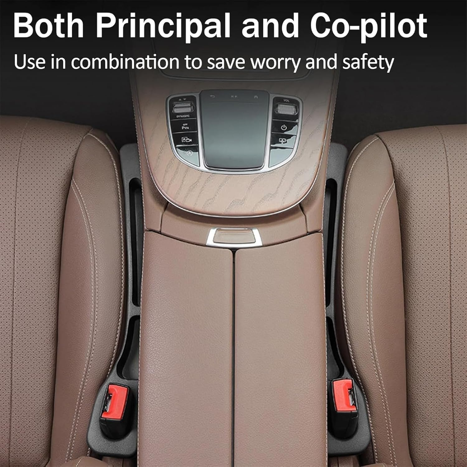 2PCS Car Seat Gap Filler with 2 Car Seat Hooks,Multifunctional Seat Side Gap Filler with Phone Holder Organizer,Universal Seat Side Gap Filler for Car,Suv and Trucks,Prevents Falling Items(Black) image number 5