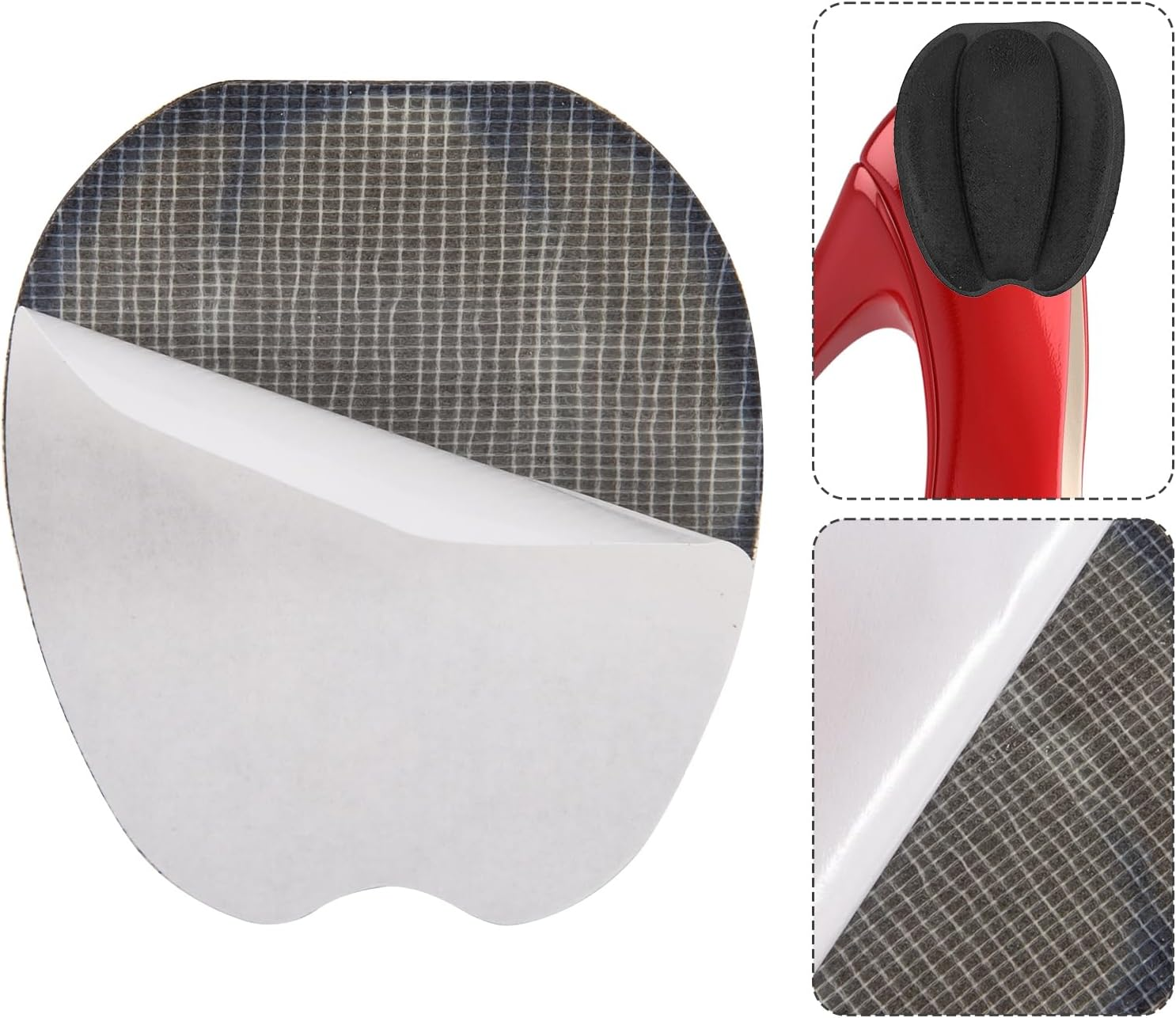 5 Pairs Shoe Tongue Pads,Memory Foam Shoe Padding,Self-Adhesive Inserts for Blister Prevention, Comfort Insoles for Shoes Sneakers, Casual Shoes and High Heels(Black) - Black image number 5