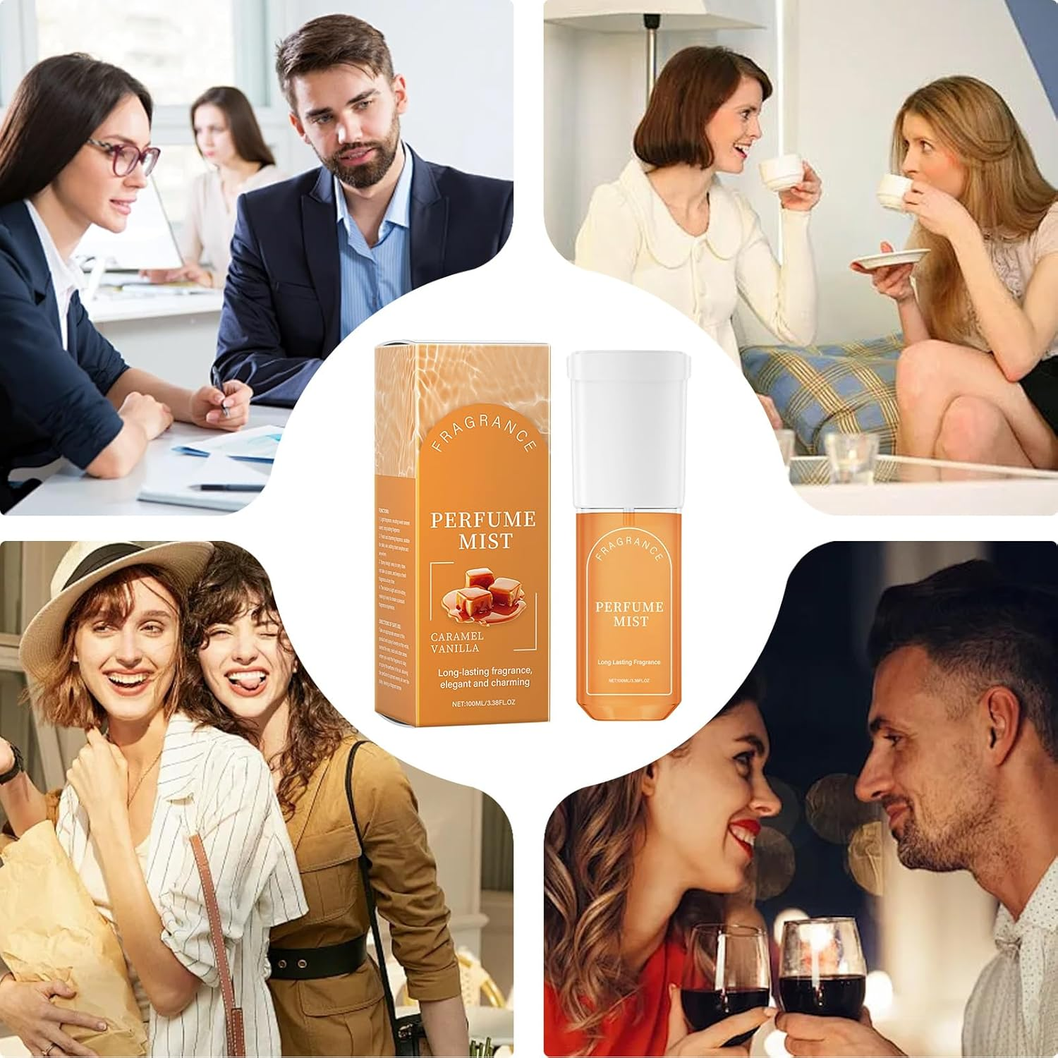 Fragrance Mist &ndash; 4 Inch Perfume Spray | Glass Scent Mist &ndash; Natural Long-Lasting Portable Mȋst for Dates Outings Travel Home Office Enjoying Refreshing image number 2