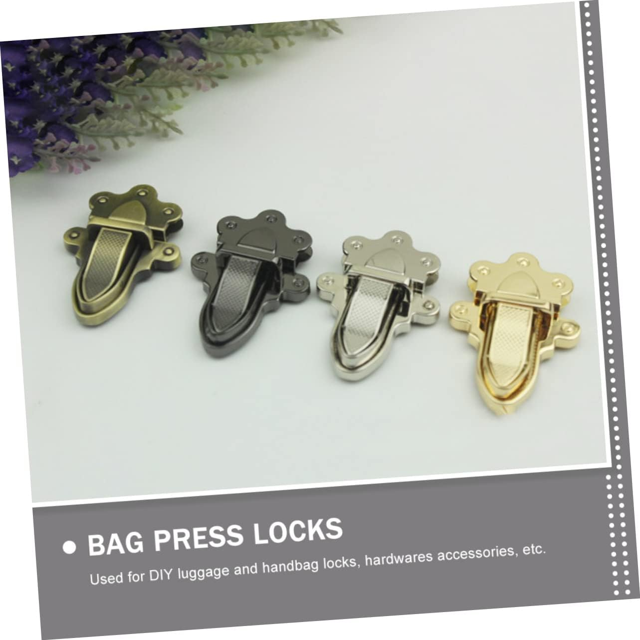 COHEALI 8Pcs Tongue Press Locks Clasp Closure Locks for DIY Handbags Replacement Accessories