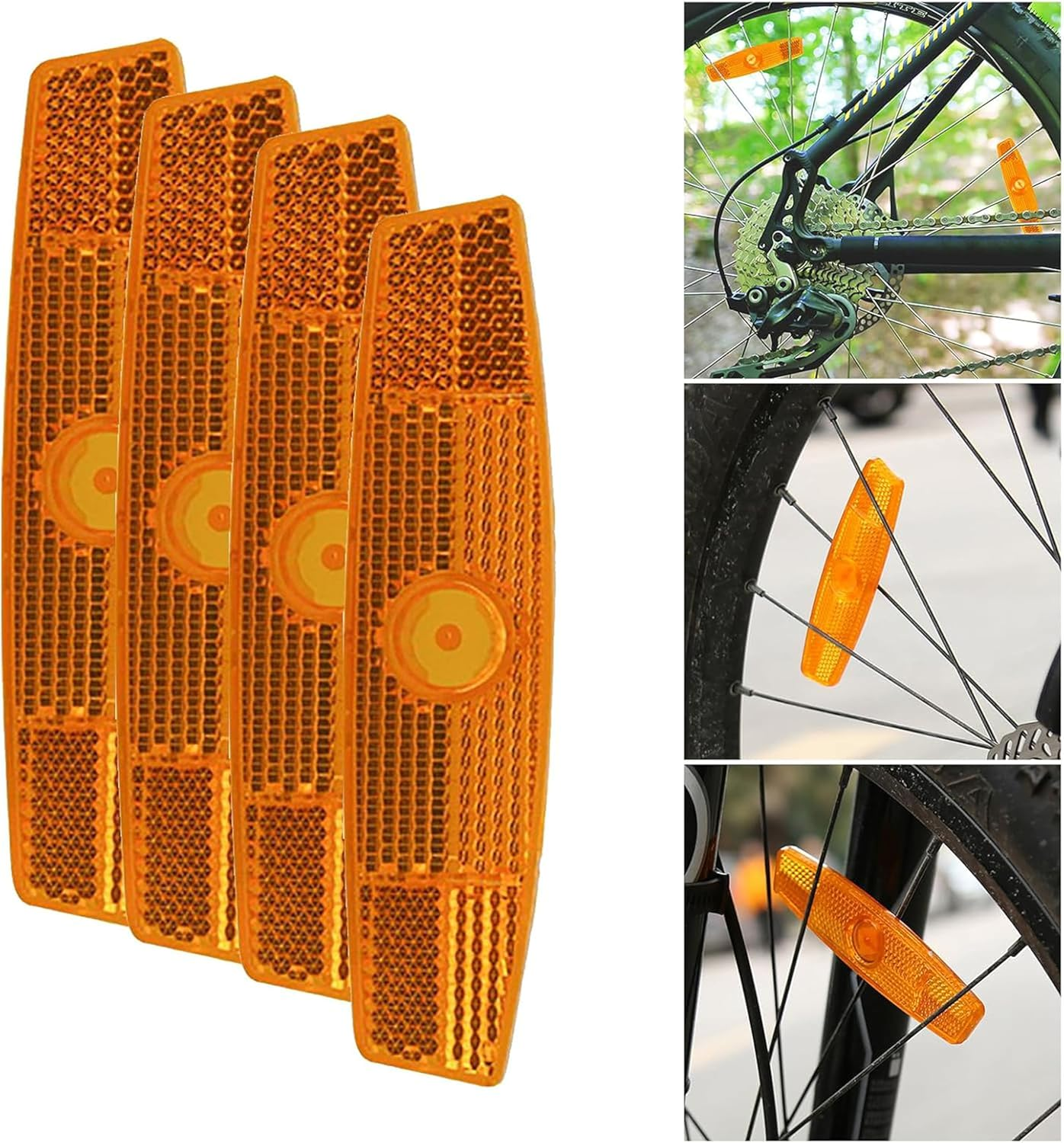 4 PCS Bicycle Wheel Spoke Reflectors,Bikes Wheel Reflectors,Bicycle Safety Warning Reflector Road,Reflective Bikes Clip,Bike Accessories for Mountain Bike Decoration Night Riding - White image number 6