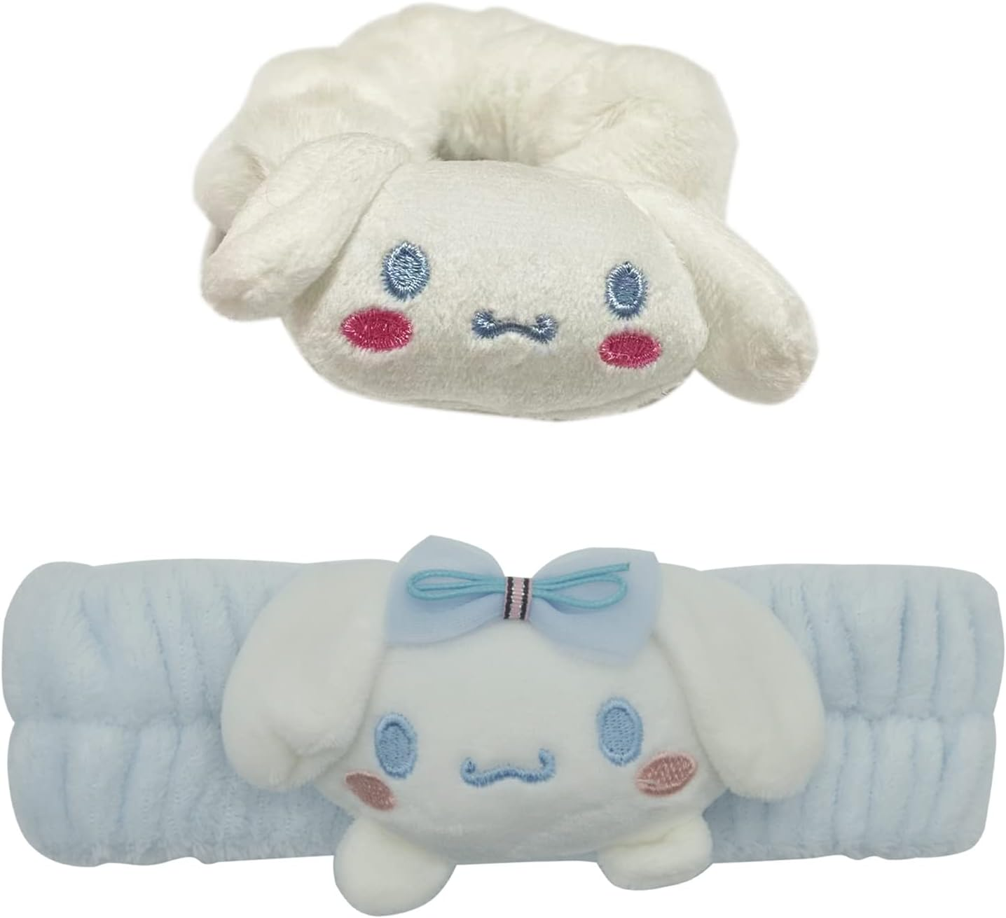 Cin 2 Pcs Hair Band and Hair Tie Kawaii Headband Cartoon Hair Clips Hair Accessories Character Coral Hair Band Gift Hair Coral Fleece Head Wraps Elastic Band for Girls Women