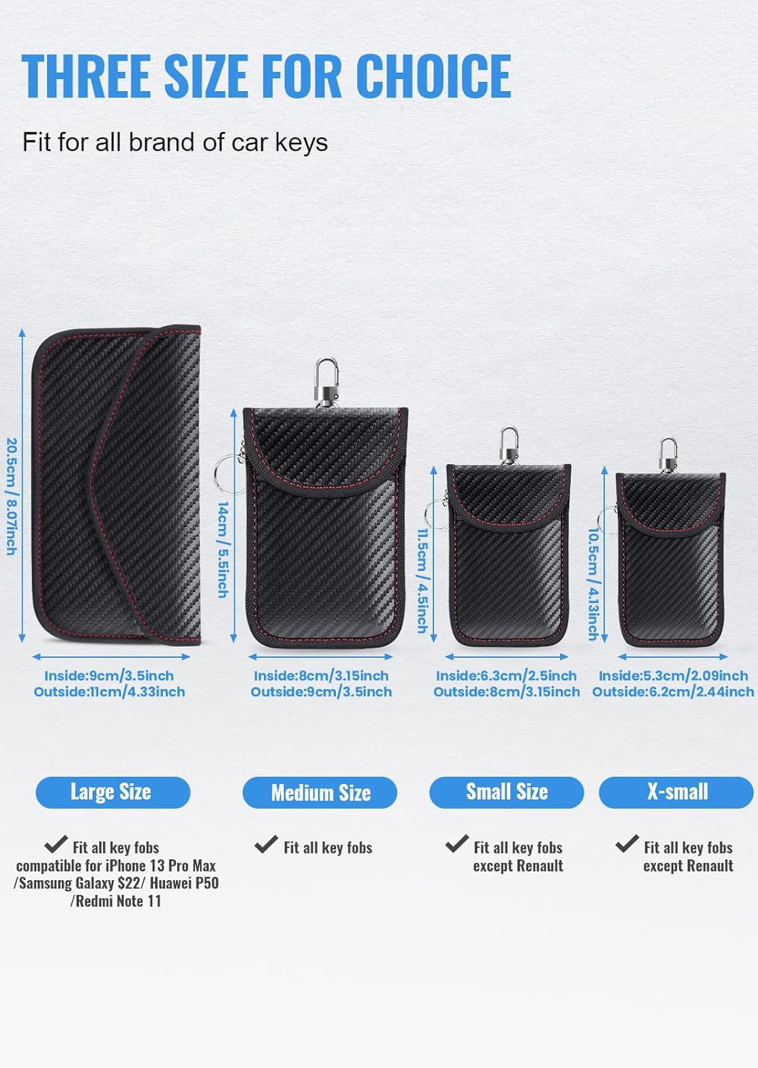 Lanpard Faraday Bag for Key Fob(2 Pack), Faraday Cage Protector, Car RFID Signal Blocking Key Fob Protector, Double-Layers of Shielding Carbon Fiber Material Anti-Theft Faraday Pouch image number 5