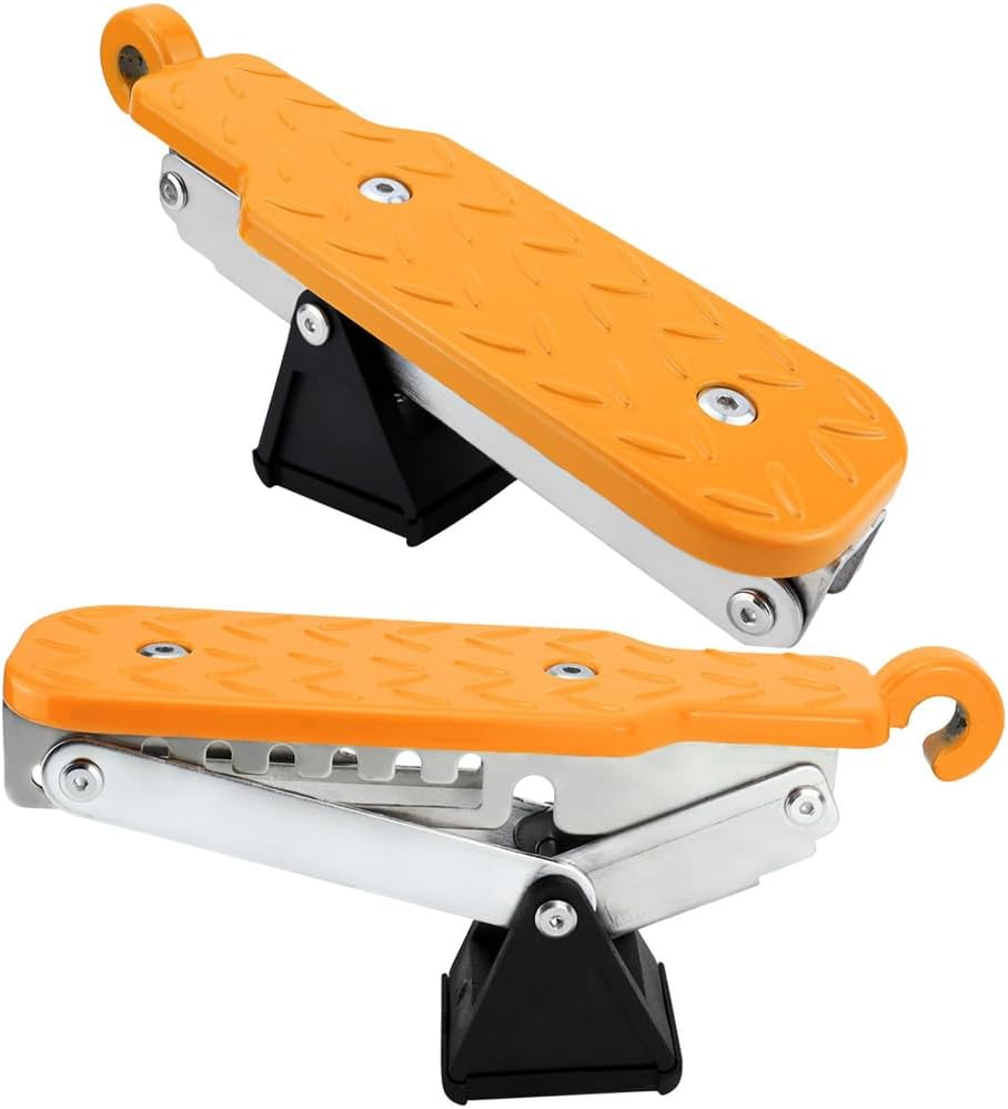 HHWRT Car Door Step, Universal Fit Car Door Steps, Adjustable Stand Pedal for Door Latch, Foldable Cars Door Step Stand Pedal, Foldable Roof Rack Door Step up on Doors Latch, Adjustable Car Step Hook image number 1