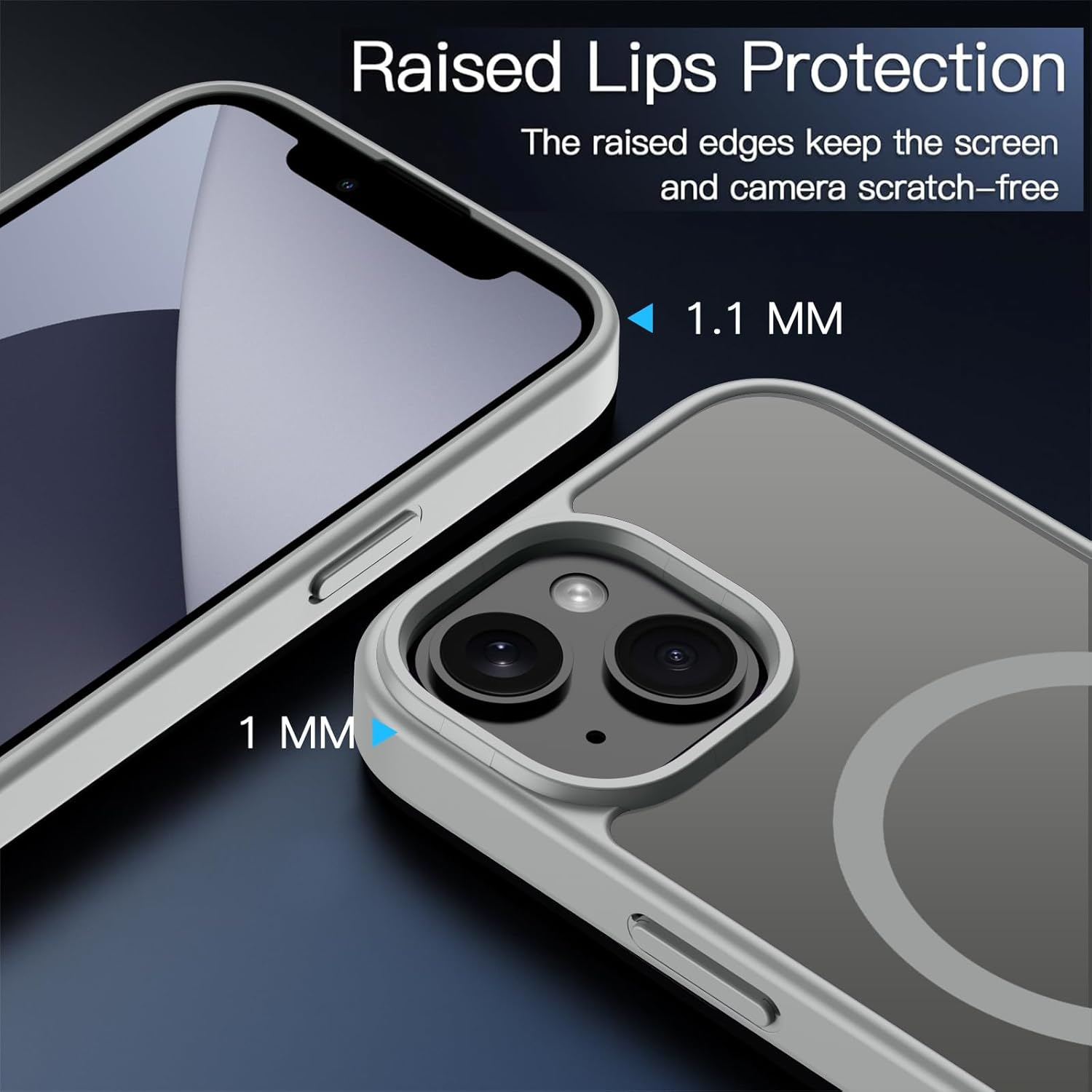 ORDA Magnetic Case for Iphone 13 Mini 5.4 Inch Compatible with Magsafe, Translucent Matte Back Camera Protection Shockproof Mobile Phone Case for Iphone 13 Mini Grey image number 5