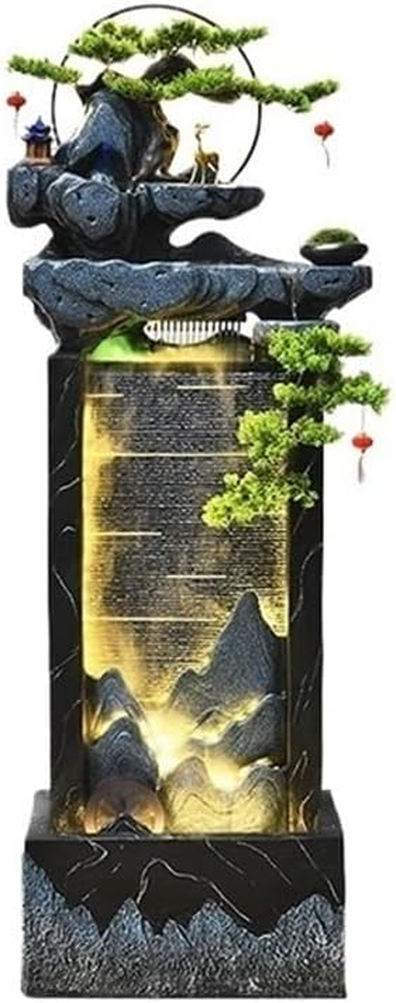 Outdoor Fountain Circulating Water Features Floor-Standing Fountains Fortune-Attracting Feng Shui Ornaments for Living Room Home Accessories