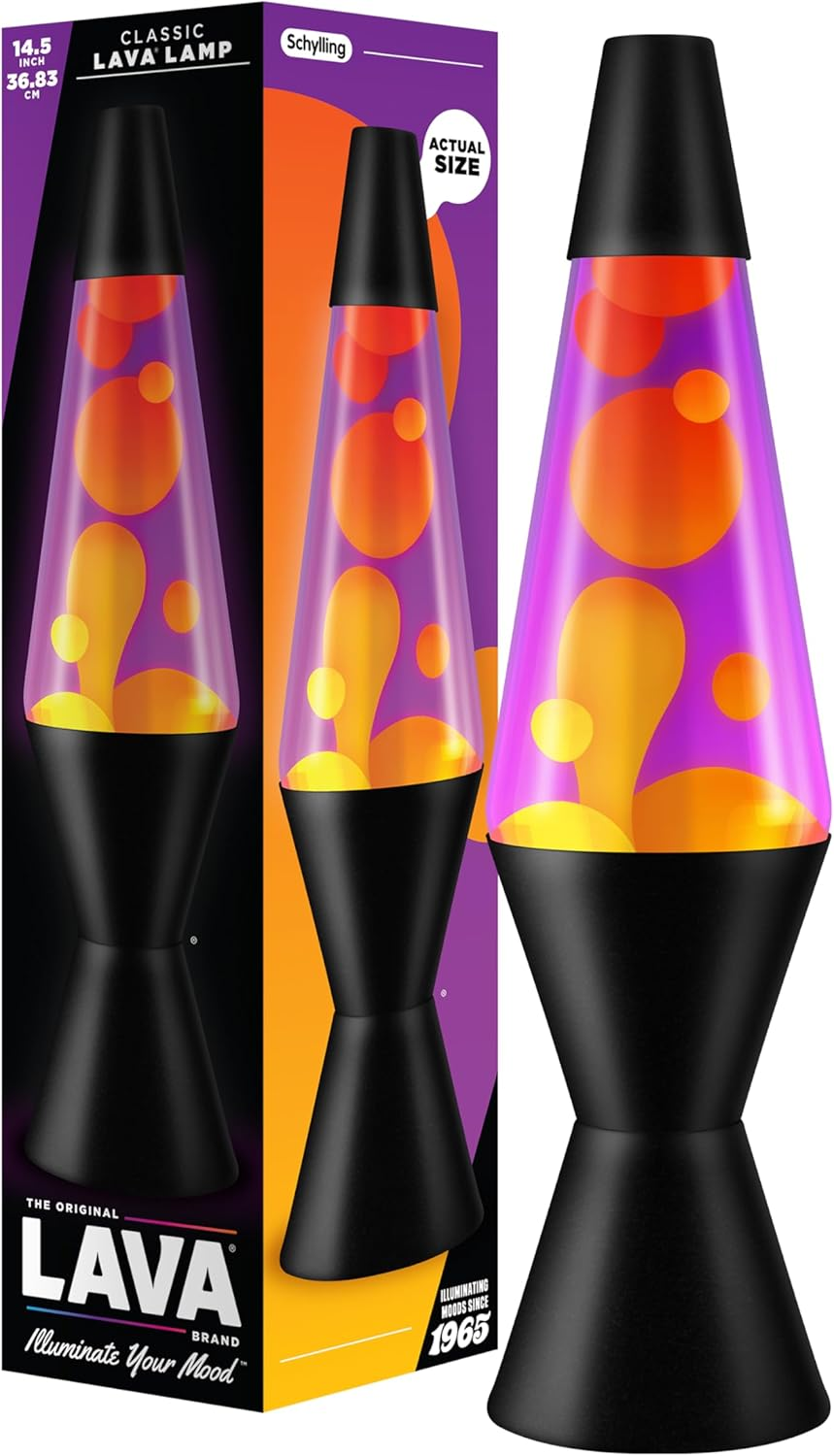 Lava&reg; - Lava Lamp 2323, Yellow Wax, Purple Liquid, Black Base and Cap, Original Lava&reg; Brand 14.5 Inch Motion Lamp