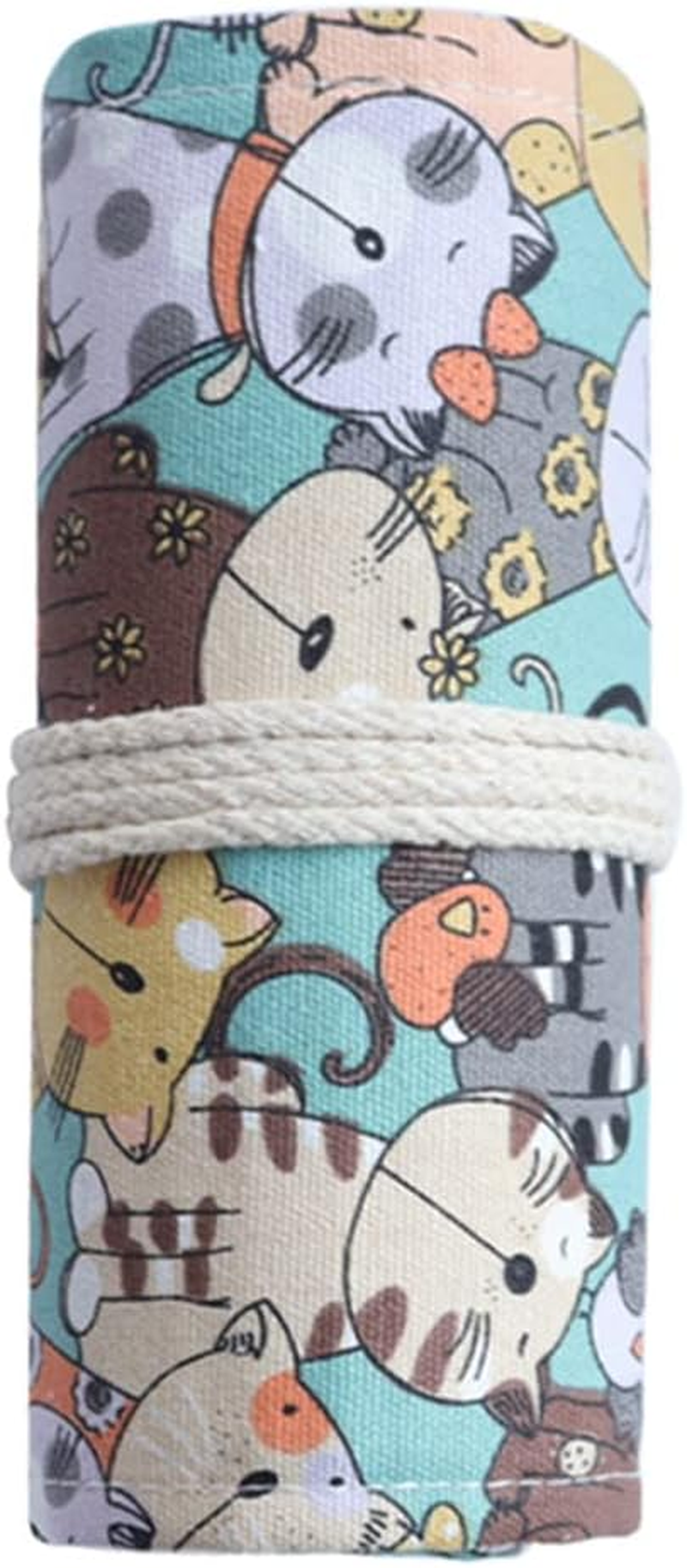 Roll up Pencil Case, Handmade Canvas Pencil Organizer, Foldable Multiuse Roll up Pencil Case (72 Slots)