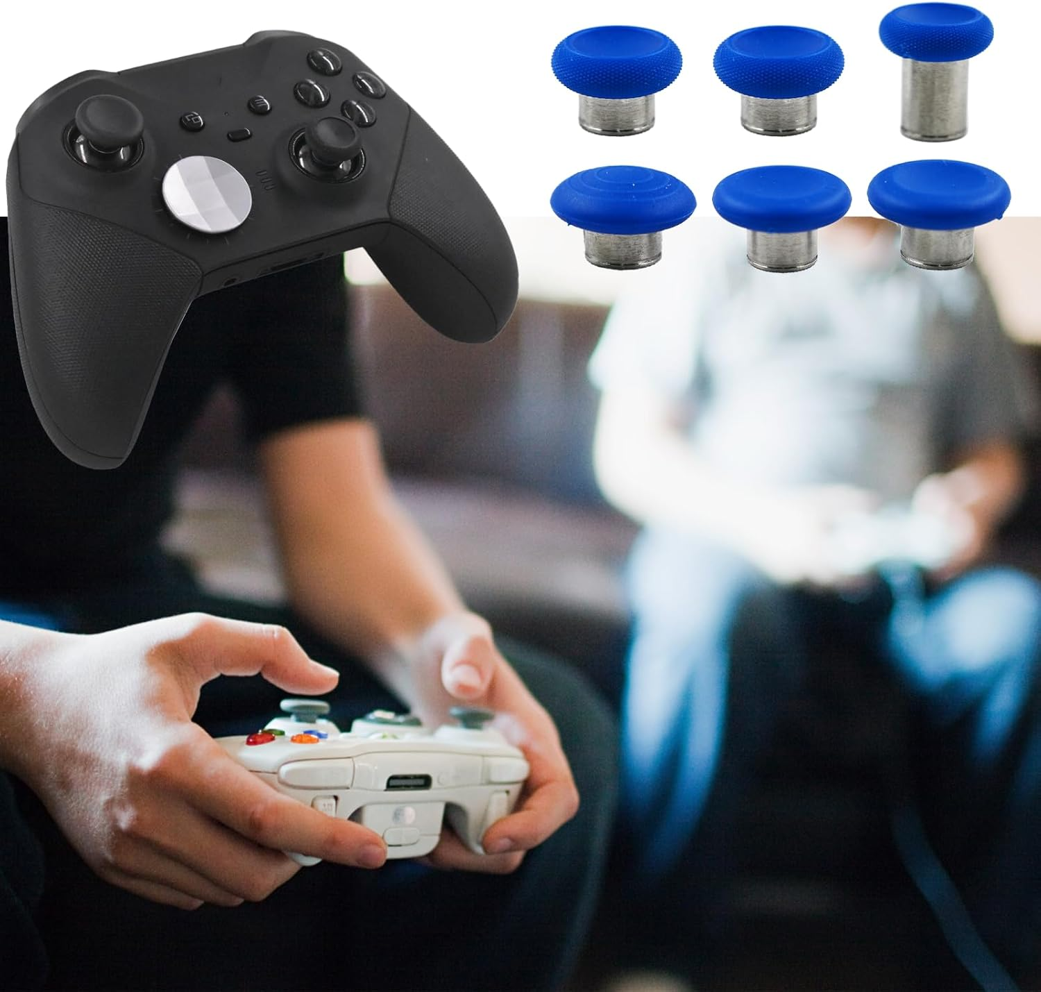 6 in 1 Metal Thumbsticks Replacement for Elite Series 2 Core Controllers, Thumbsticks for Xbox Elite Series 2 Controllers, Elite Series 2 Controller Replacement Thumbsticks (Blue) image number 6