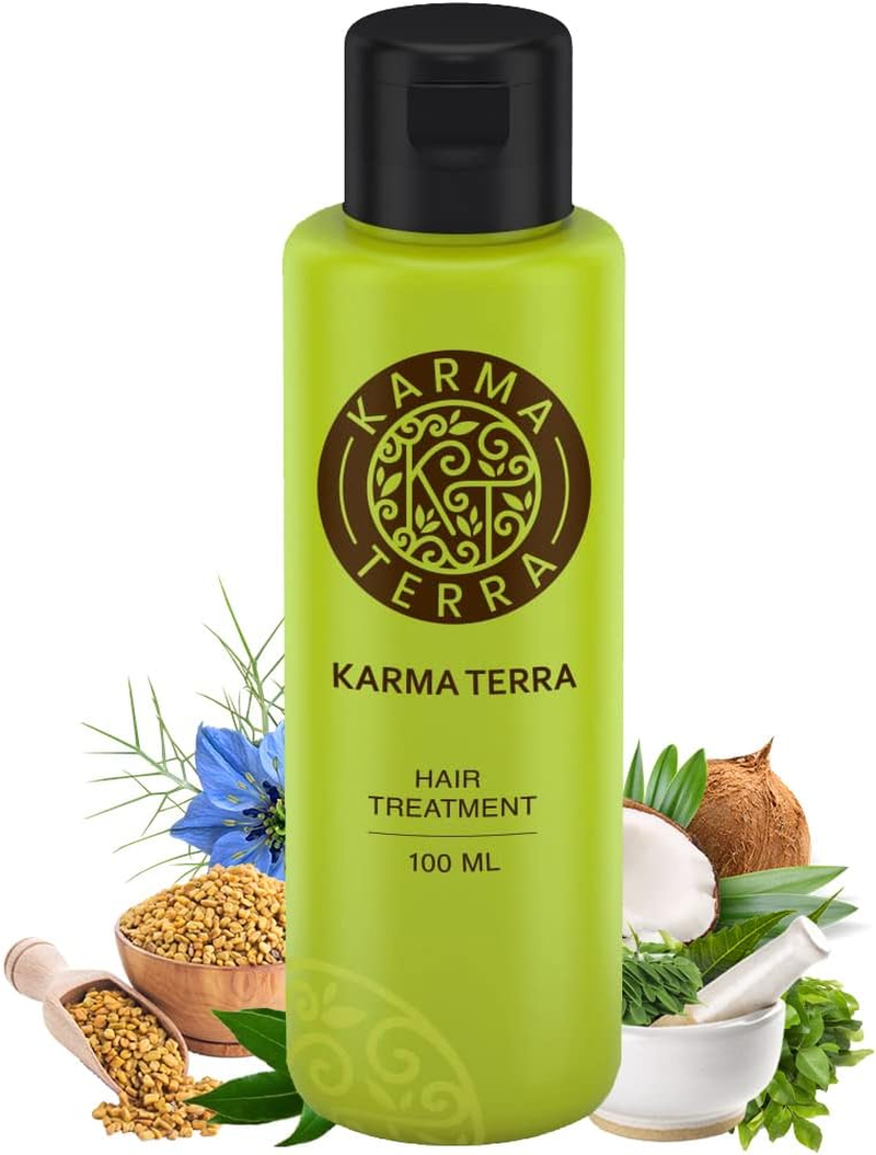 KARMA TERRA Ayurvedic Herbs Enriched Coconut Hair Oil Made by Pure Ayurvedic Herbs | 5X Ayurvedic Herbs with Coconut Oil | Makes Hair Sooperr Soft & Stronger & Reduces Hair Dandruff image number 4