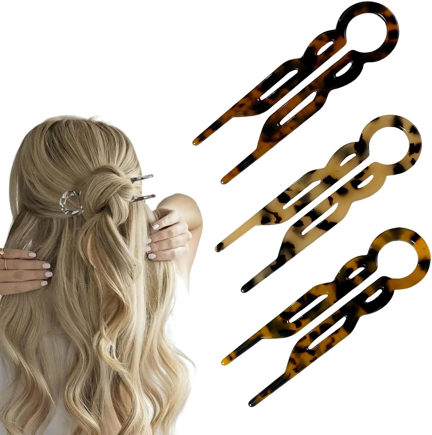 3PCS Lialys Hair Pin, Prestige Hair Pin, Elegant Hair Clips for Women, French Hair Pins, U-Shaped Grip Hairpins for All Hair Types, New Hair Accessories