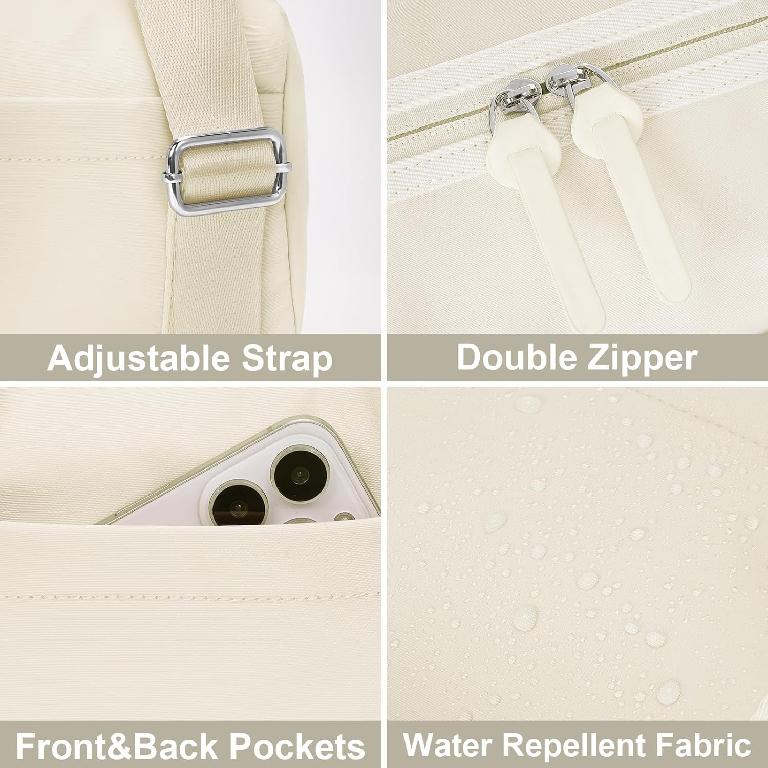 ANKICK Mini Gym Bag Small Duffle Bags Tote for Women Pink Workout Bag Lightweight for Weekender Travel Sports Yoga Fitness, Beige, 10.63 X 8.66 X 2.76 Inches, Sport - Black image number 2