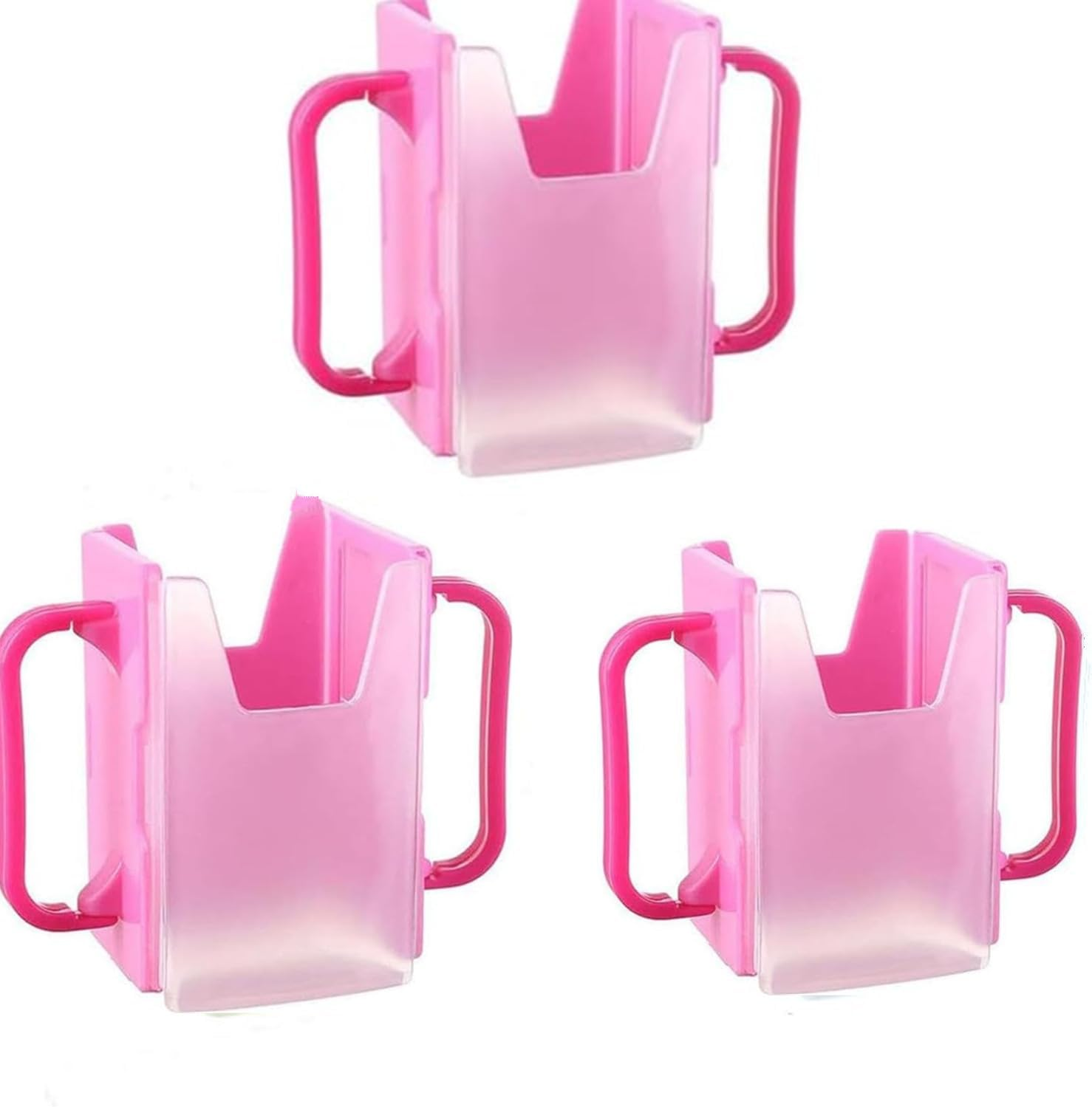 3 Pcs Milk Carton Holder, Squeeze Proof Pouch Holder, Drink Pouch Holder for Toddler, Adjustable and Portable Juice Bag Holder for Kids (Three Colours)