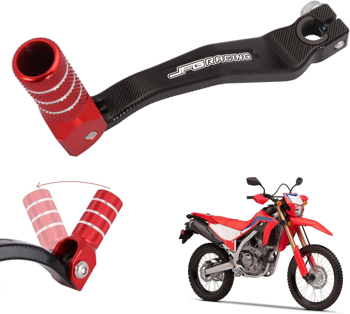 Anxin Motorcycle Gear Shifter Shift Lever Folding Tip CNC for CRF250L 13-20 CRF150R 07-09 12-24 CRF250L Rally 17-20 CRF300L 21-23 CRF300L Rally 21-23 CRF300LS 2023 Dirt Pit Bike Red image number 3
