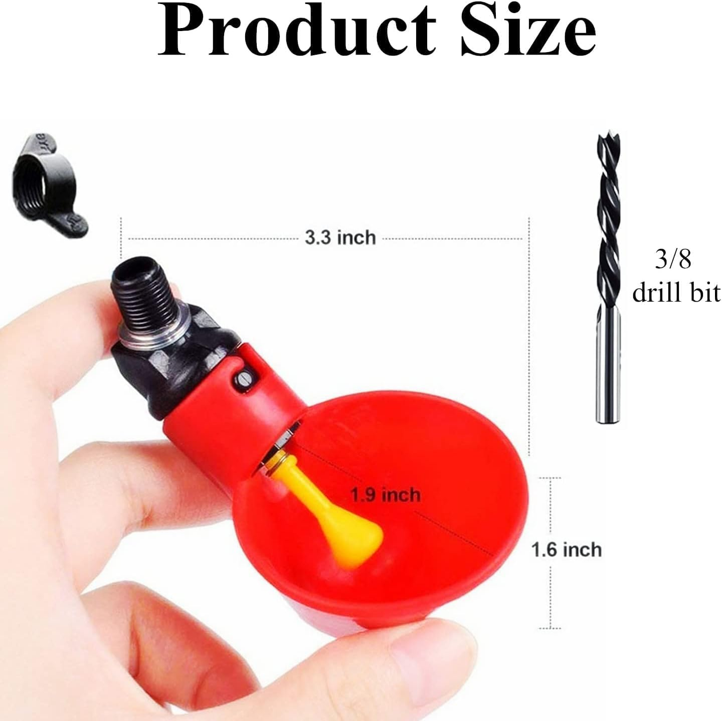 10 Pcs Automatic Chicken Drinkers Waterers Poultry Watering Cups Bowls Drinking Dispenser Cage Accessories, for Chicken Quail Water Cups Drinker Automatic Farm image number 2