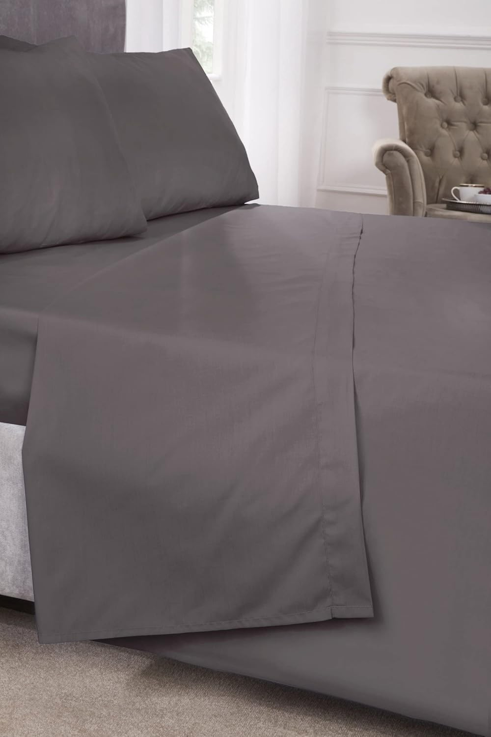 Lex&rsquo;S Linens Extra Large Pillowcases &ndash; Grey Polycotton Bed Pillow Cover Pair 22&Prime; &times; 31&Prime; (55 &times; 78 Cm) &ndash; Soft, Durable & Easy Care image number 6