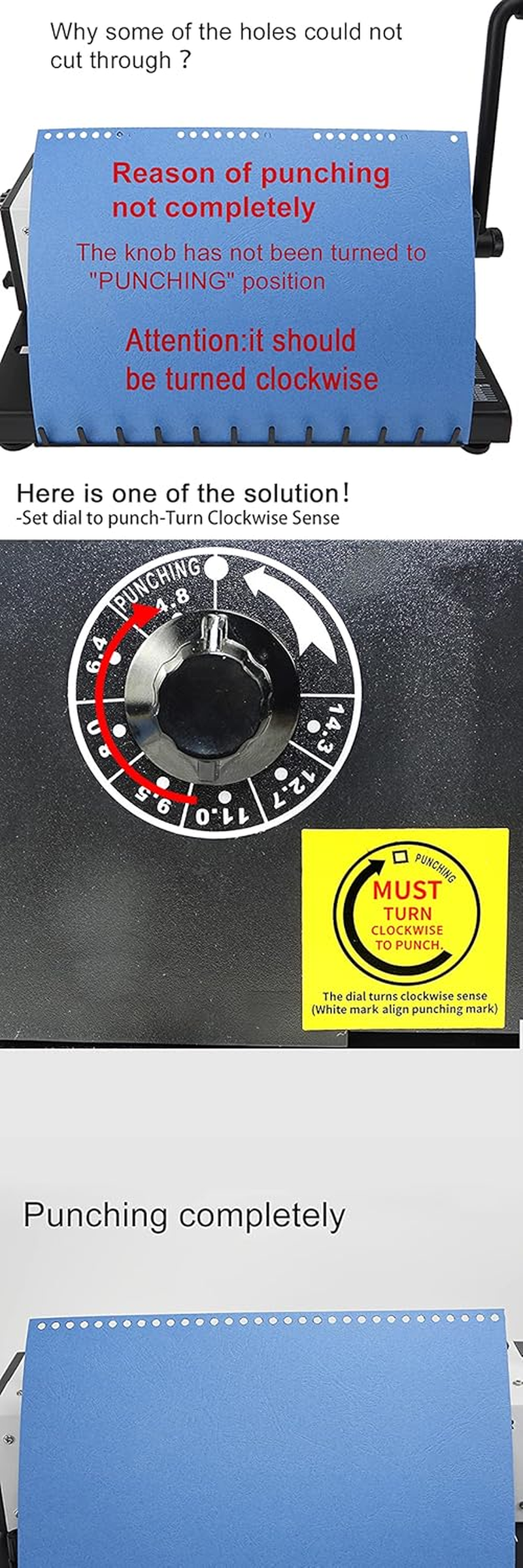 Rayson TD1202R Binding Machine, 3:1 Pitch Wire Binding Machine, round Holes, Punch 12 Sheets/Bind 120 Sheets with Sturdy Metal Construction image number 3