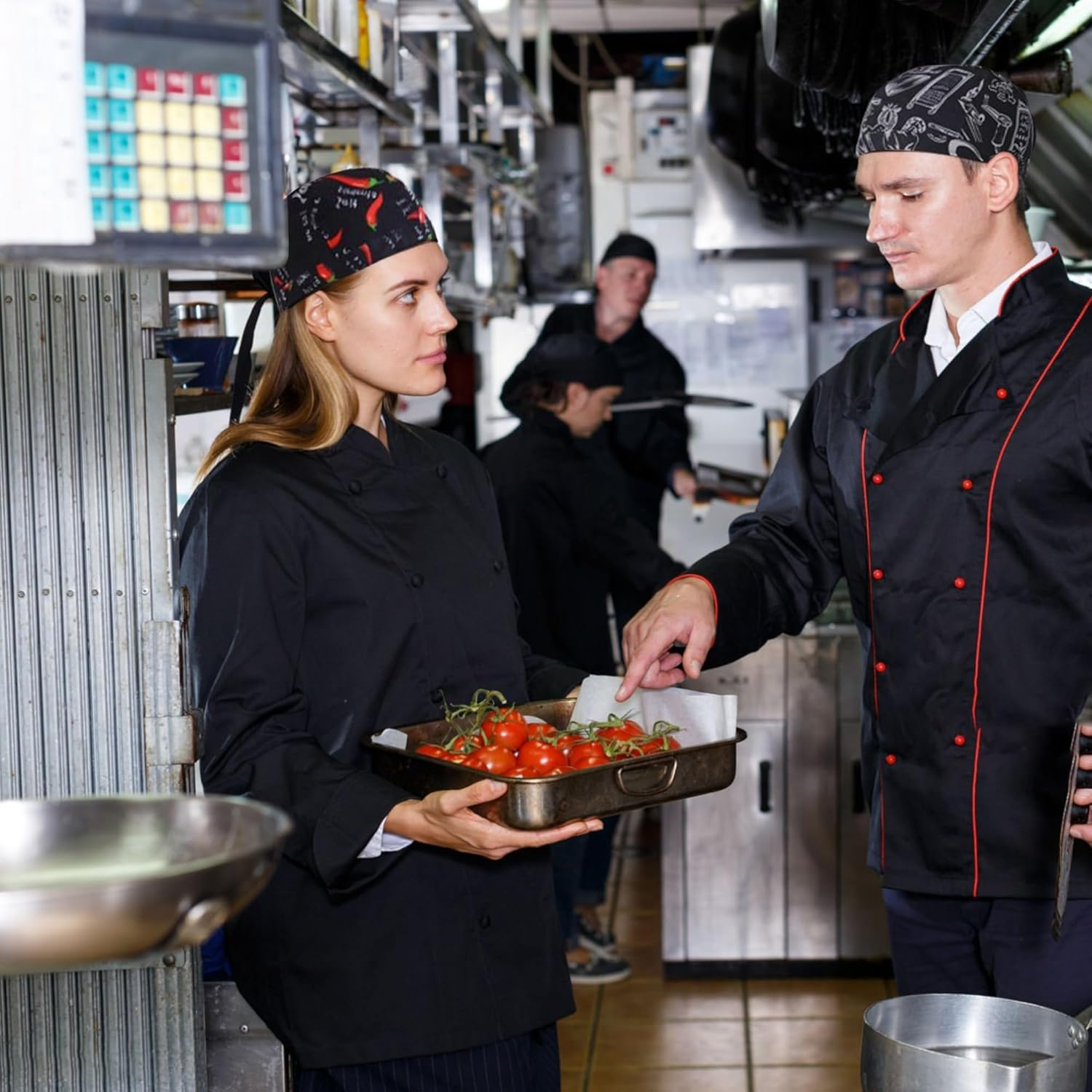 3 Packs Chef Hat, Catering Chef Hat, Professional Head Scarf for Men and Women, Kitchen Cooking Chef Cap, Adjustable Kitchen Cooking Chef Cap for Hotel Restaurant K-Itchen C-Ooking Service