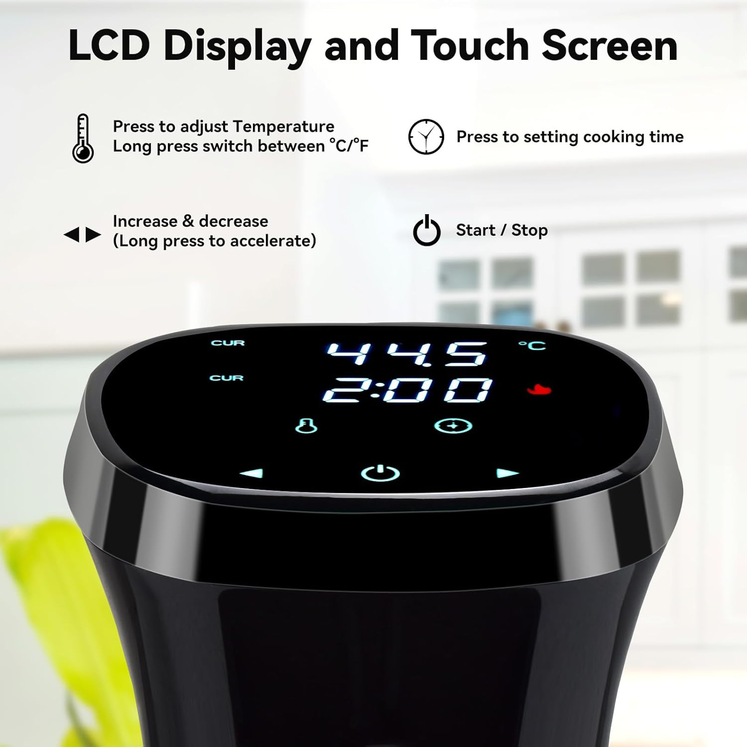 ROEDEER Sous Vide Cooker, 1100W Immersion Circulator for Sous Vide Machine, with Touch Screen, Accurate Temperature Control, Precision Cooker, Perfect for Tender and Juicy Meals image number 4