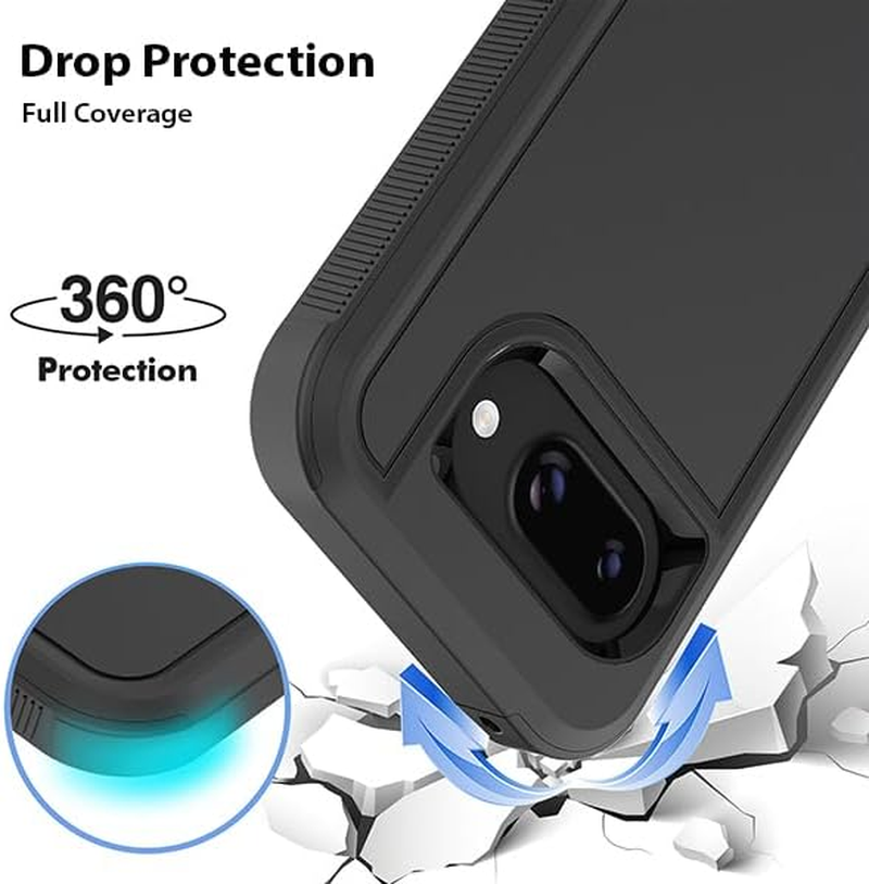 ZUSLAB for Google Pixel 9A Case, Rugged Defender Protective Heavy Duty Shockproof Dustproof Cover (2025) - Black image number 2