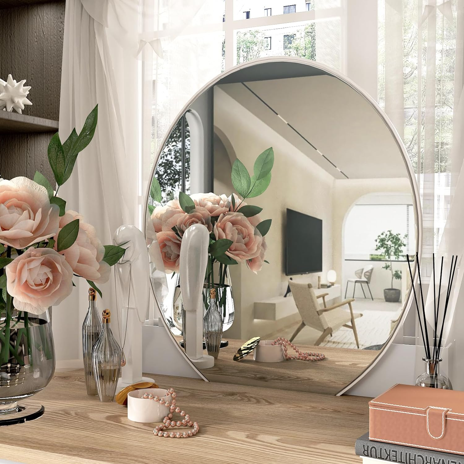 WESTICK Mirror Sticker for Walls Self Adhesive Mirror Contact Paper Peel and Stick Vinyl Mirror Wallpaper Stickers for DIY Home Decor Bedroom Door Cabinets Craft Countertops Dresser 15.75" X 80" image number 6