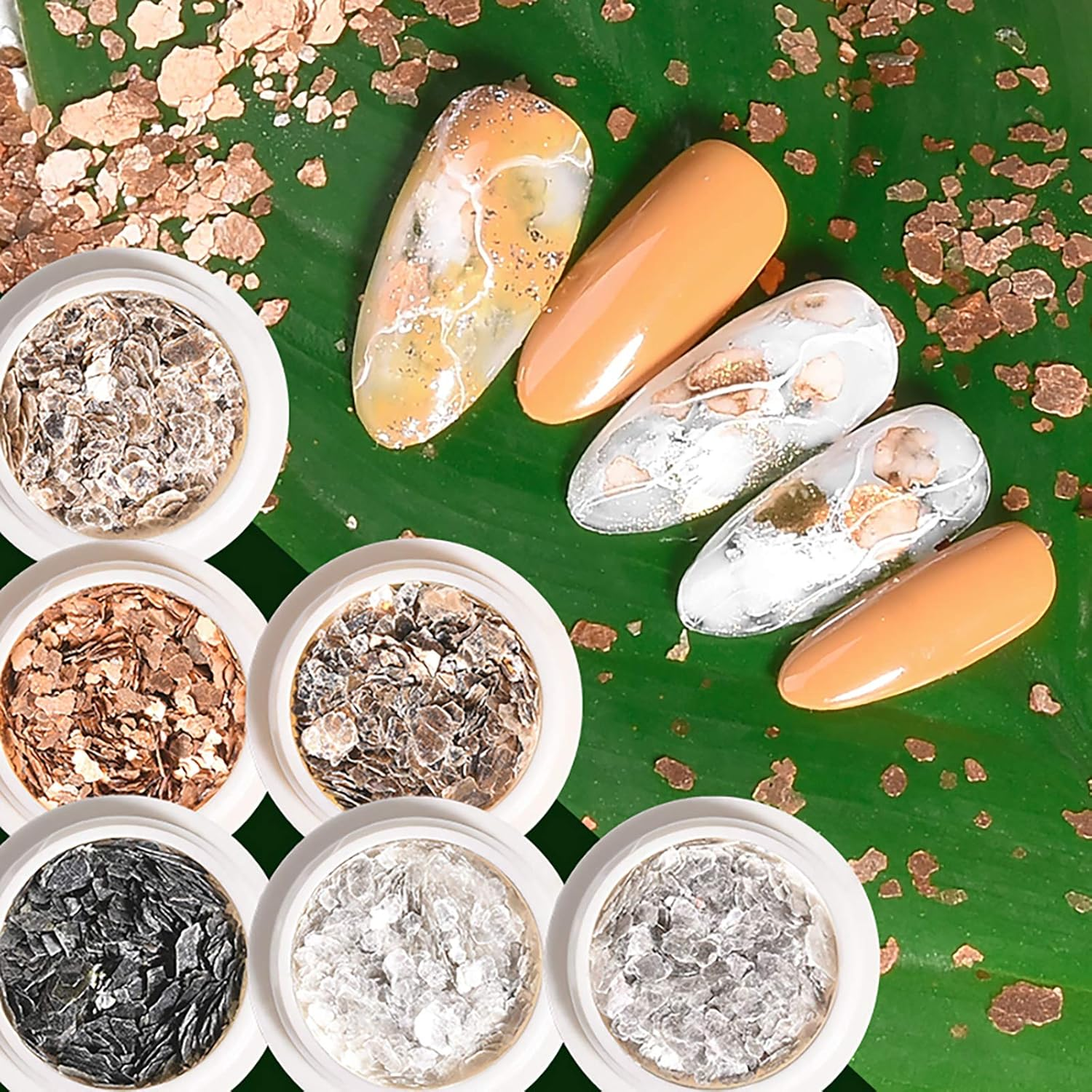 1 Set Transparent Mica Flakes Nail Accessories Nail Sequins Beauty Sequins