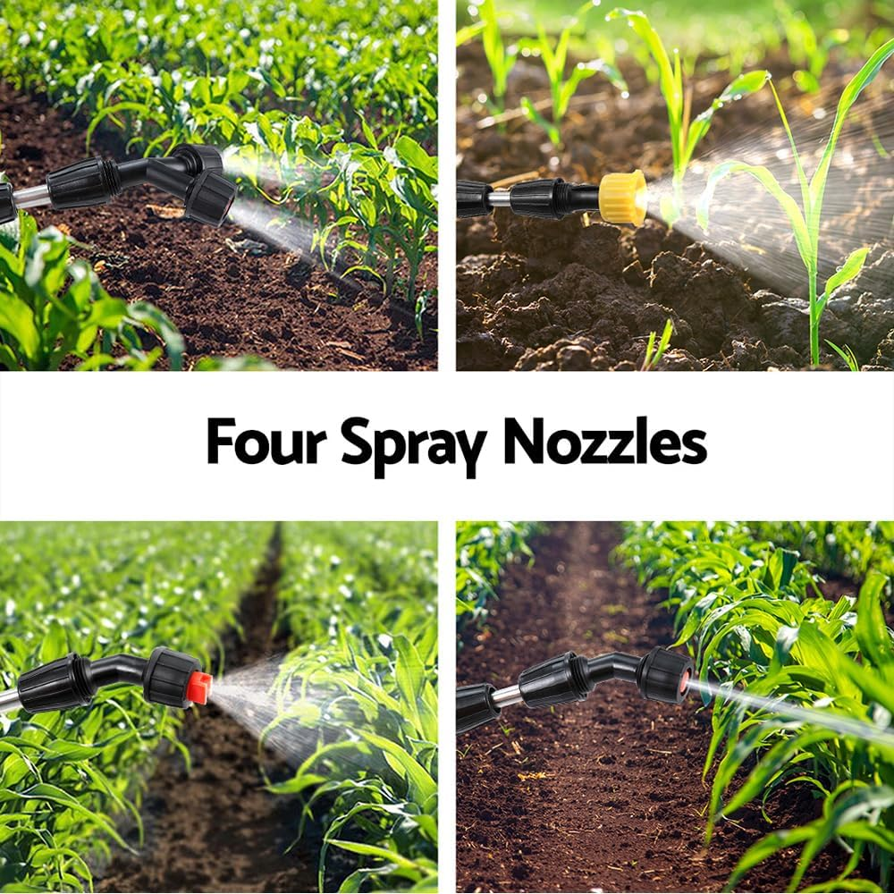 Giantz Weed Sprayer 20L Garden Weeds Killer Spot Sprayers Pump Pressure Lawn Plants Mist Boom Spray Tank, Farm Agricultural Equipment, Knapsack Backpack 4 Nozzles White