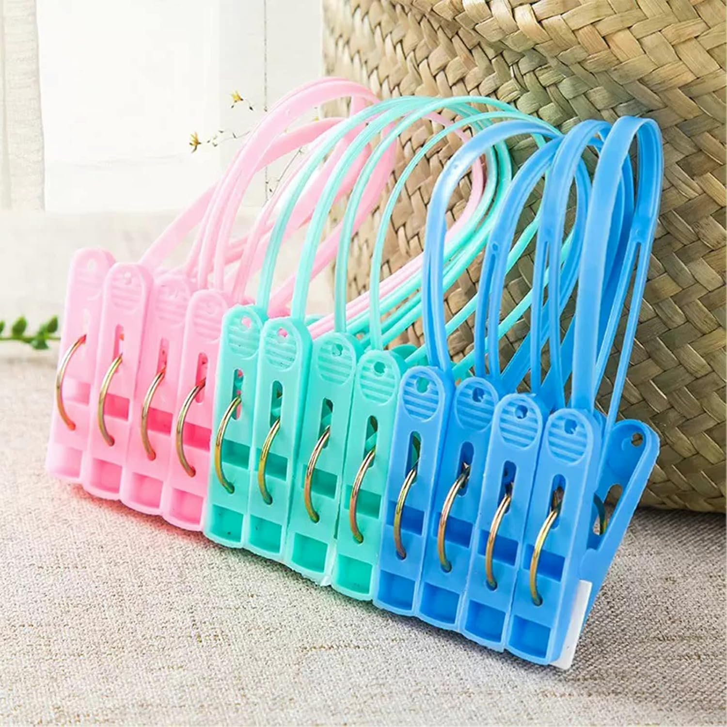 12Pcs Portable Clothespins Drying Clip Laundry Hook Hanger Clothesline Travel Home Clothing Pegs Hanger image number 3