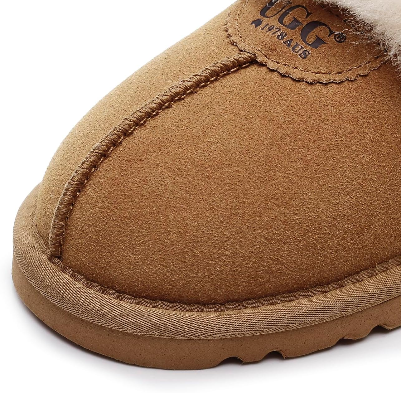 UGG 1978AUS Women'S Men'S Slippers - Premium Australian Sheepskin House Slippers with Cloud-Like Comfort, Fluffy Fur & Anti-Slip Sole, Super Warm & Cozy, Water-Resistant image number 3