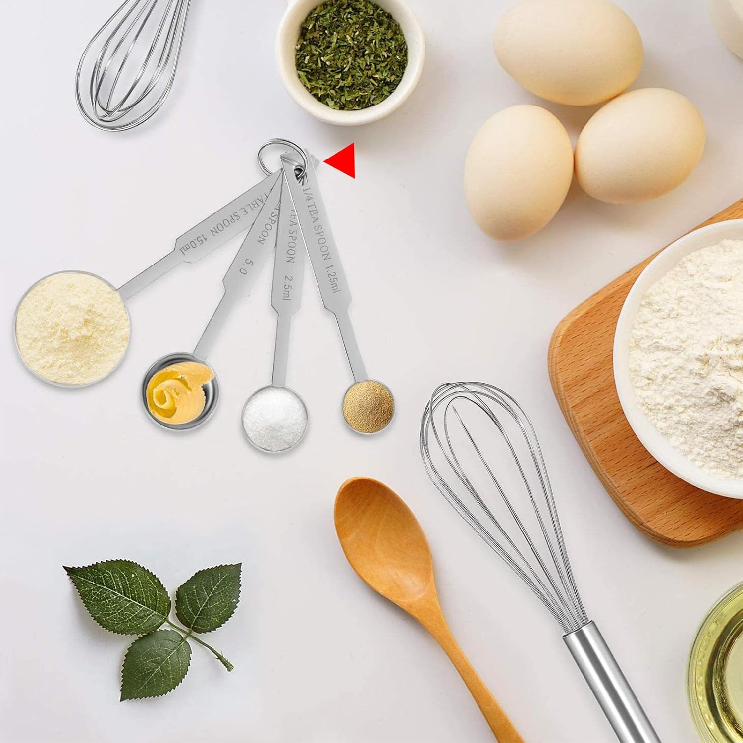 FOSDICK Set of 4 Measuring Spoons, Stainless Steel Coffee Spoons, Measuring Spoons with Scale, Coffee Measuring Spoons with 9 Cm Handle, Coffee Dosing Spoon, Coffee Solder Set for Coffee Beans, Coffee image number 5