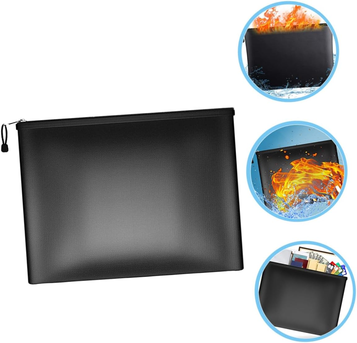 Angoily Fireproof Document Organizer Bag 29X20.5Cm Waterproof Money Bag with Zipper Fire-Resistant Document Holder for Office and Home Secure Storage image number 6