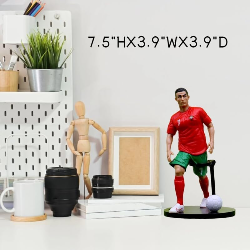 VELINPAVO Super Soccer Player Cristiano Ronaldo Figure, Football Classic No. 7 Action Figure, Great for Birthday Anniversary, Office&Desk,7.5&rdquo; H X 3.9&rdquo; L X 3.9&rdquo; W image number 2