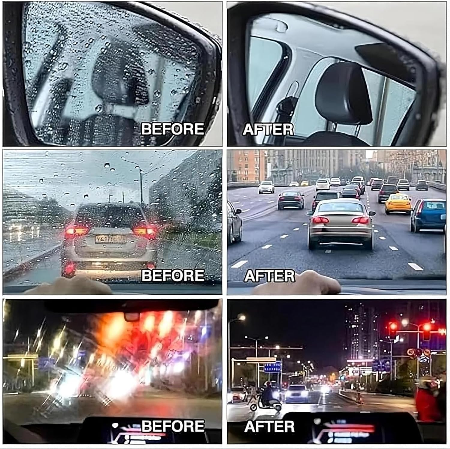 Cozioz High-Performance Car Glass Cleaner &ndash; Hydrophobic Coating for Windshield Clarity and Visibility, Oil Film Removal and Anti-Rain Cleaning Wipes Brush for All Vehicles (1, Red) image number 1