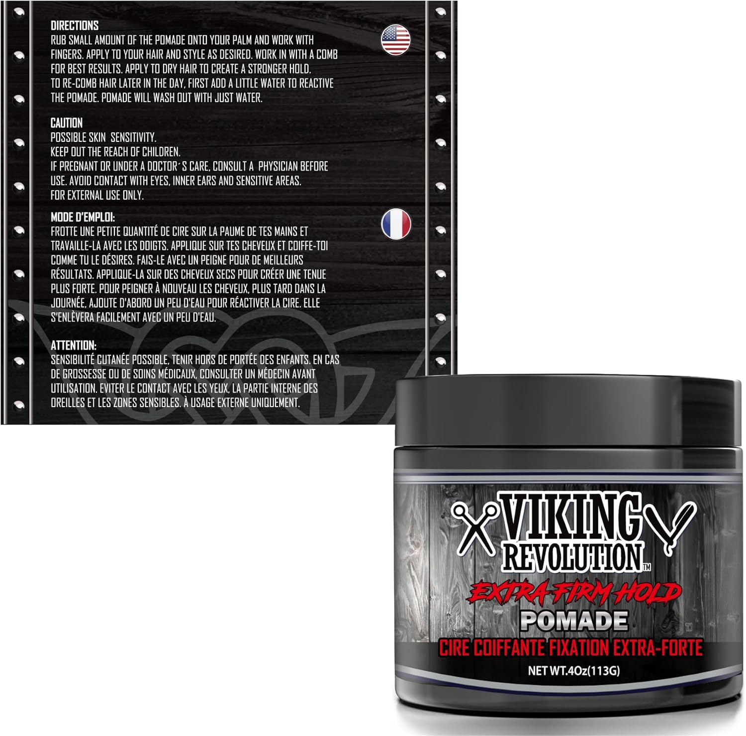 Extreme Hold Pomade for Men - Style & Finish Your Hair - Extra Firm,Strong Hold & High Shine for Men'S Styling Support - Water Based Male Grooming Product Is Easy to Wash Out, 120Ml