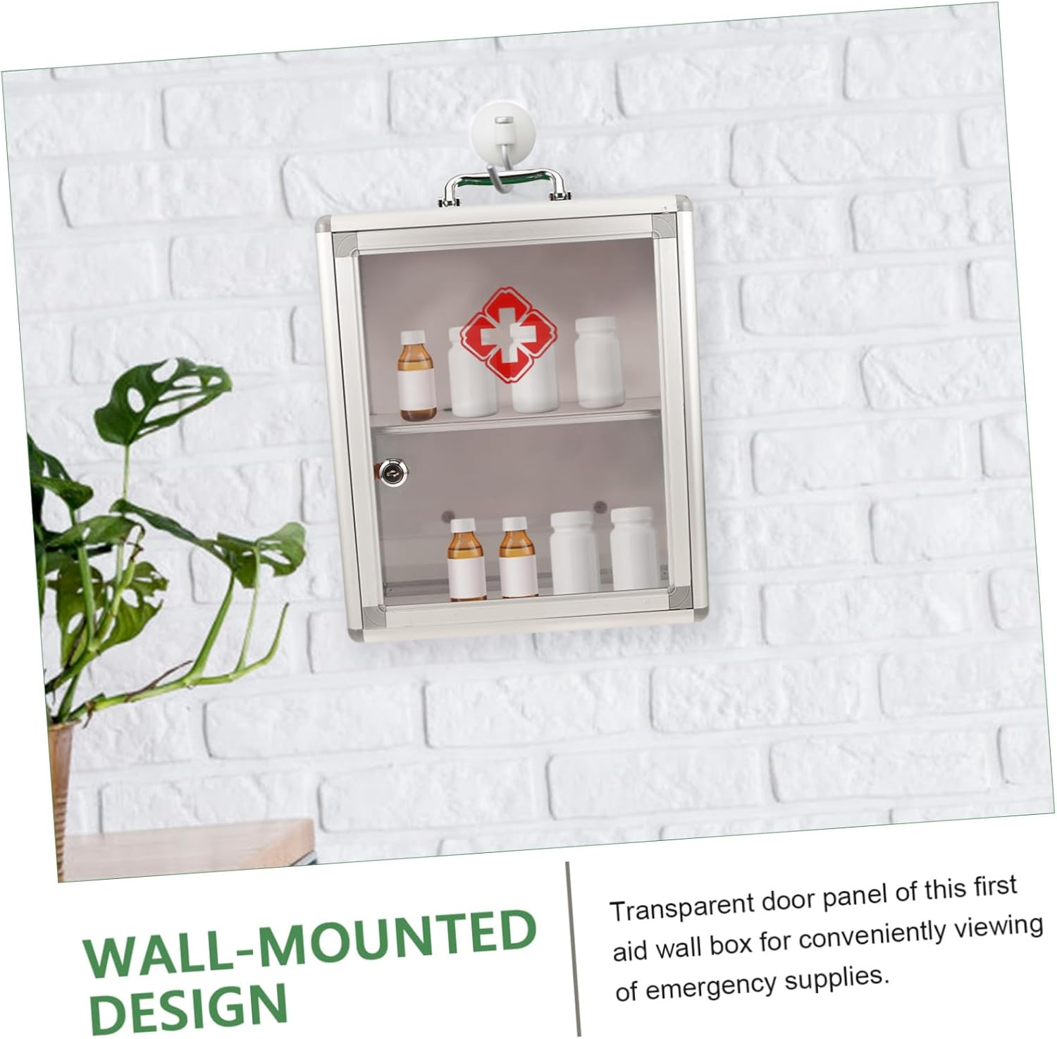 Yardwe Large Capacity Wall Mounted First Aid Box Multi Medicine Cabinet for and Sports Convenient Emergency Storage with Easy Installation