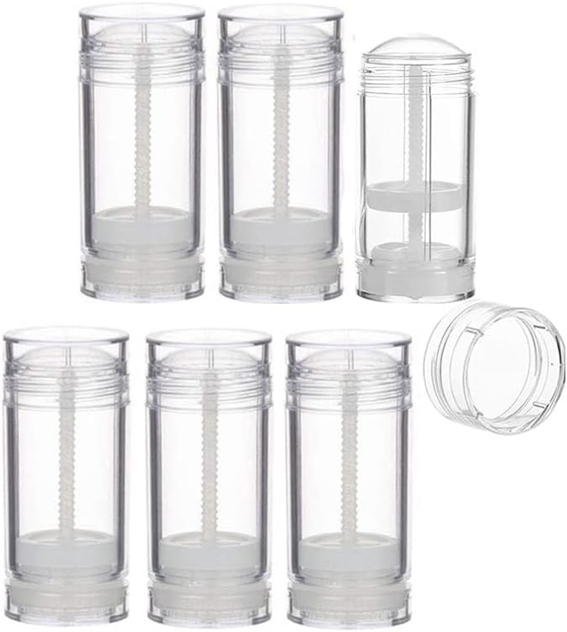 15Ml Twist-Up Deodorant Containers Clear Empty Plastic Reusable round Shape Bottom Filling Deodorant Tubes for DIY Travel (6Pcs) image number 1