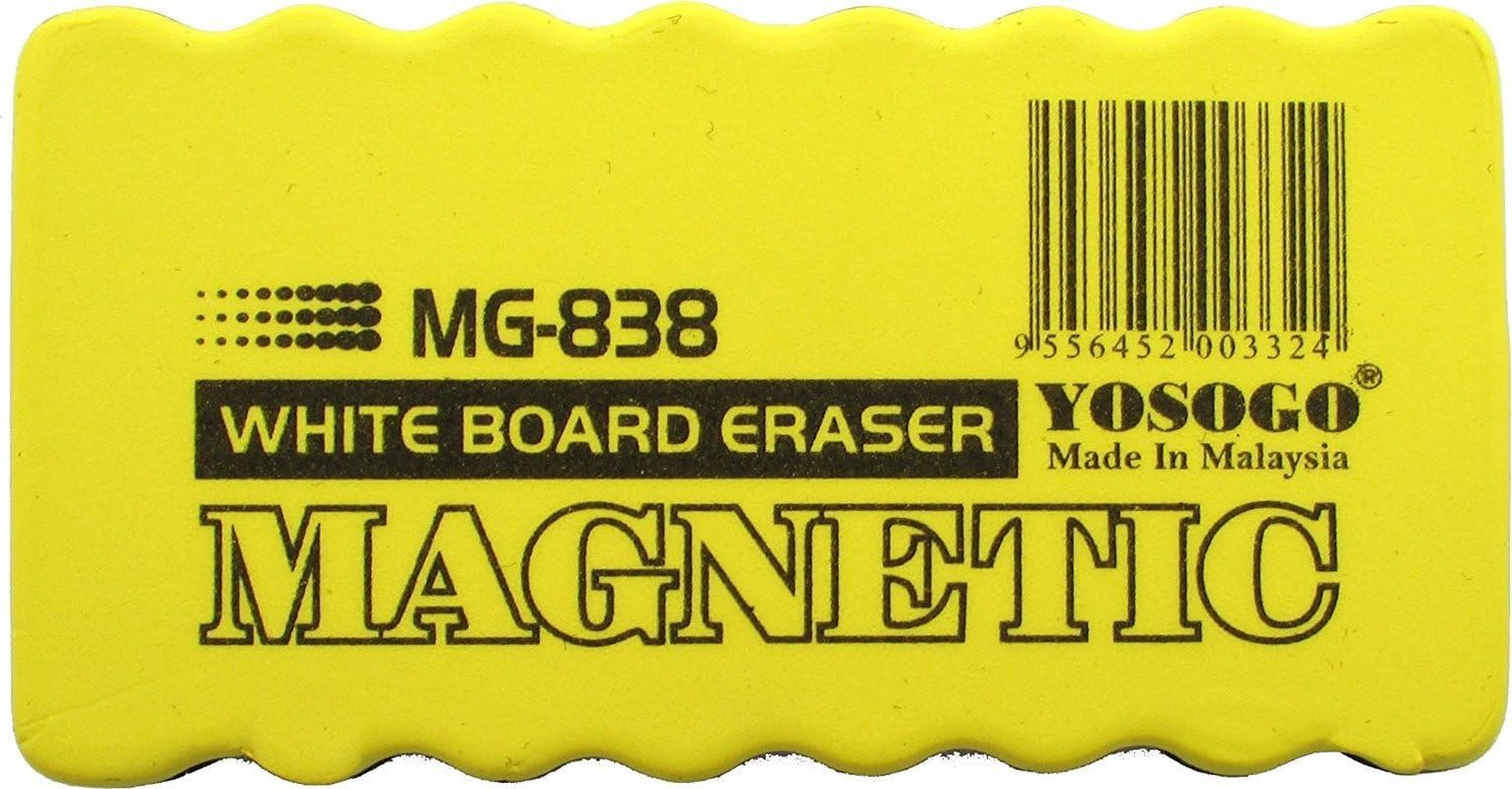 YOSOGO Magnetic Dry Erase Whiteboard/Chalk Board Eraser - Pack of 6 (Blue, Green, Red, White) - Rectangular Felt Eraser image number 5