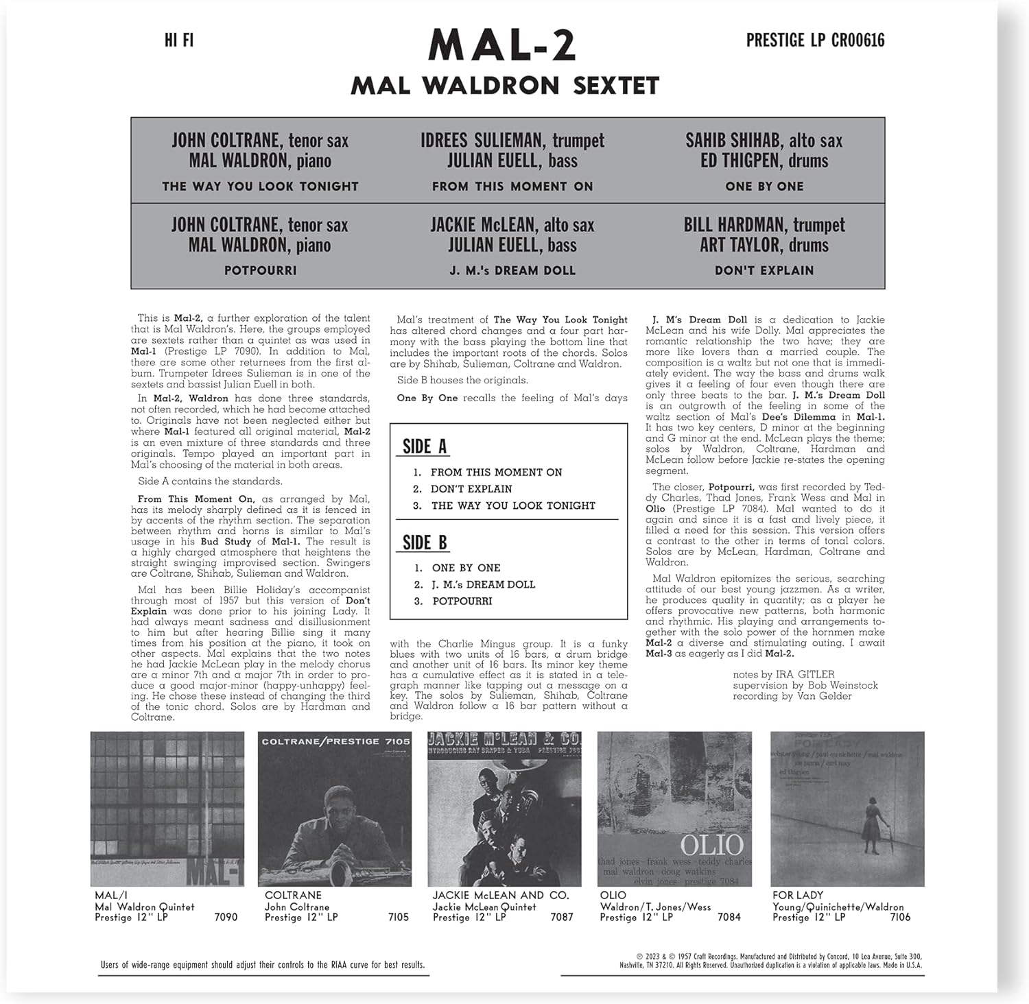 Mal/2 (Original Jazz Classics Series)