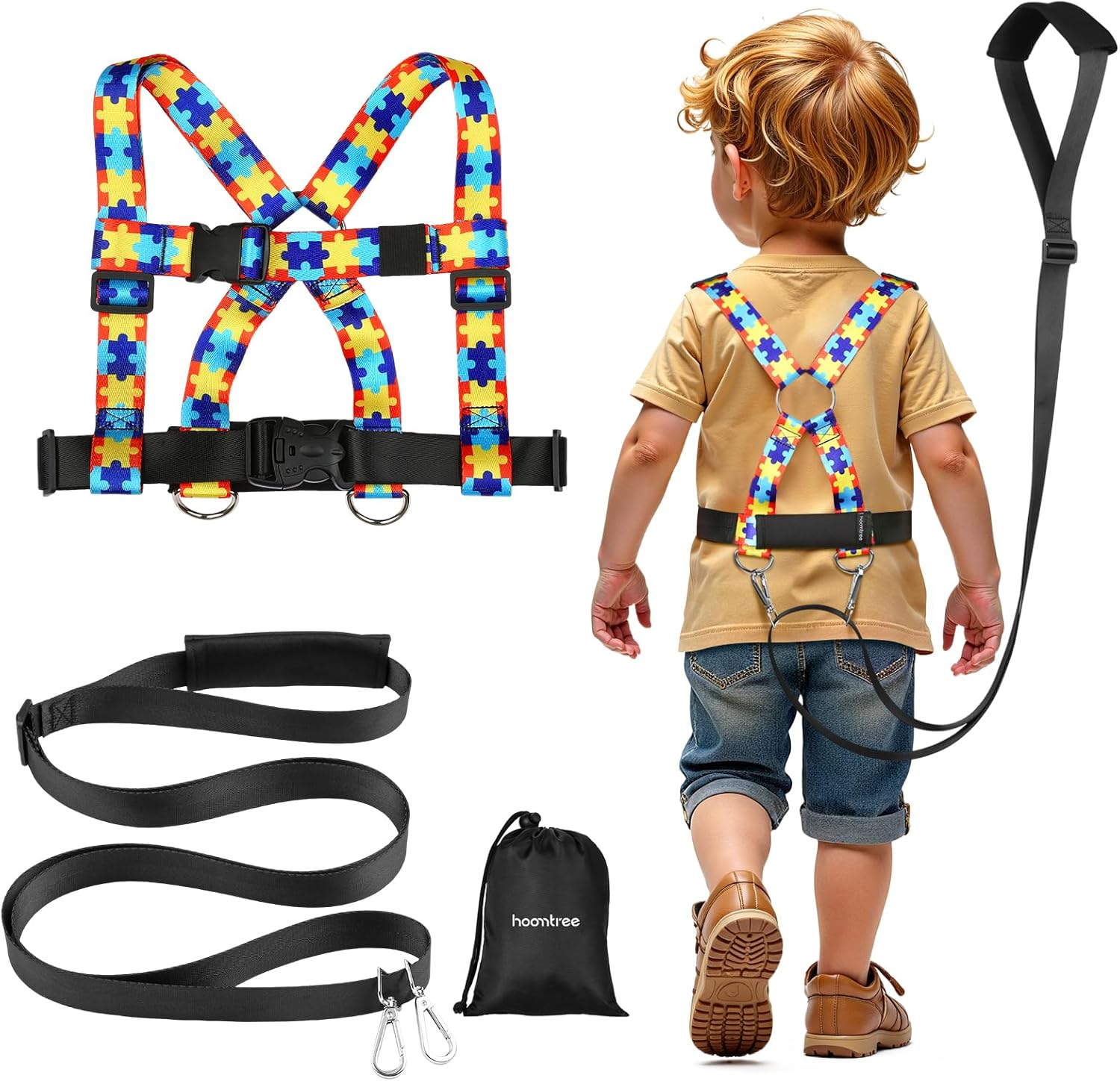 Safety Harness Leash for Kids with Autism, Special Needs and Older Children Ages 6-12 | Adjustable Teens Walking Harness with Grab Handle and Tether | Keep Active ADHD/ASD Autistic Kids Safe image number 2