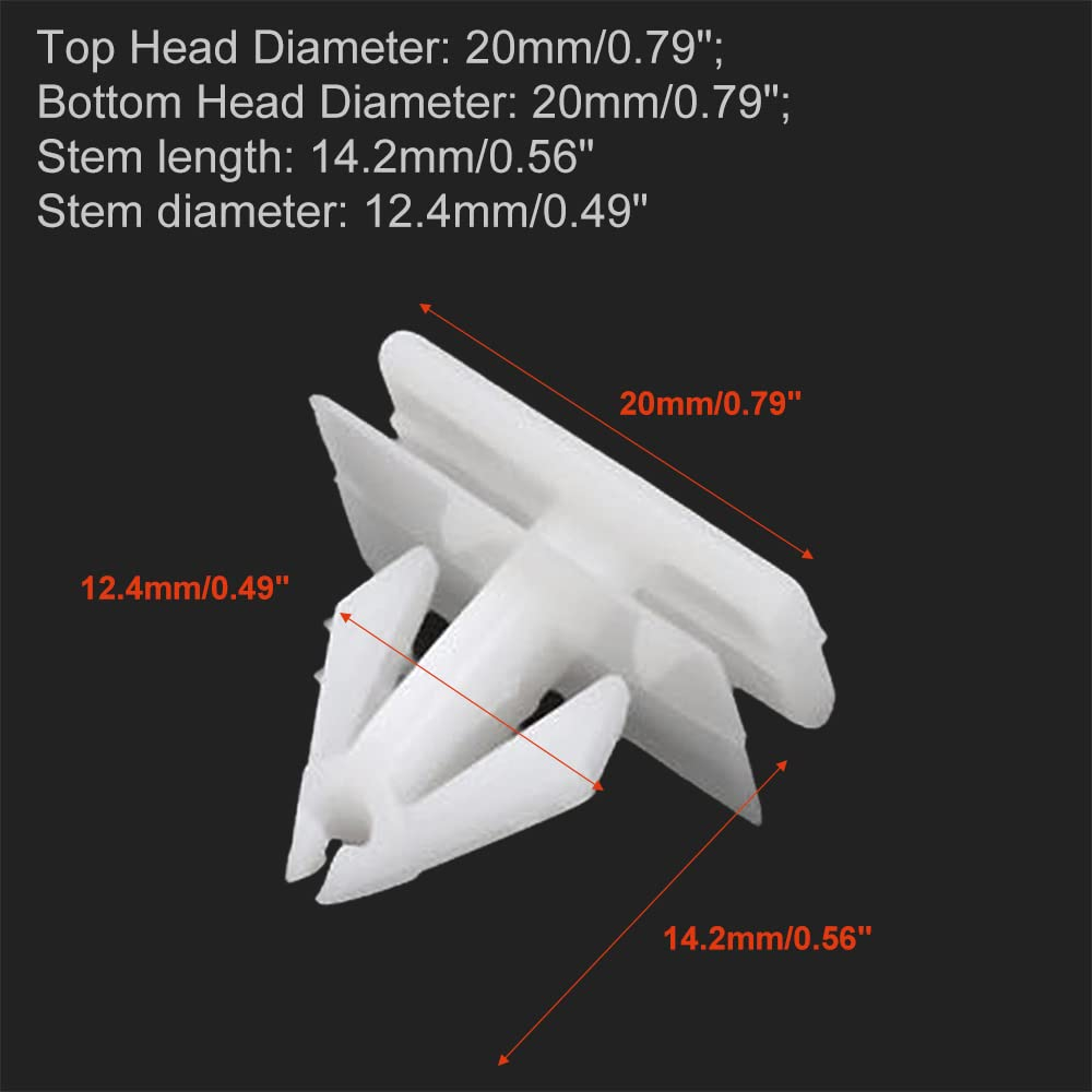 Mtsooning 15PCS Rocker Panel Moulding Rivets, White Nylon Moulding Clips, Side Skirt Sill Fasteners, Universal Car Retainers Compatible with Buick Excelle GM Cadillac Chevy Avalanche 25693852 image number 1