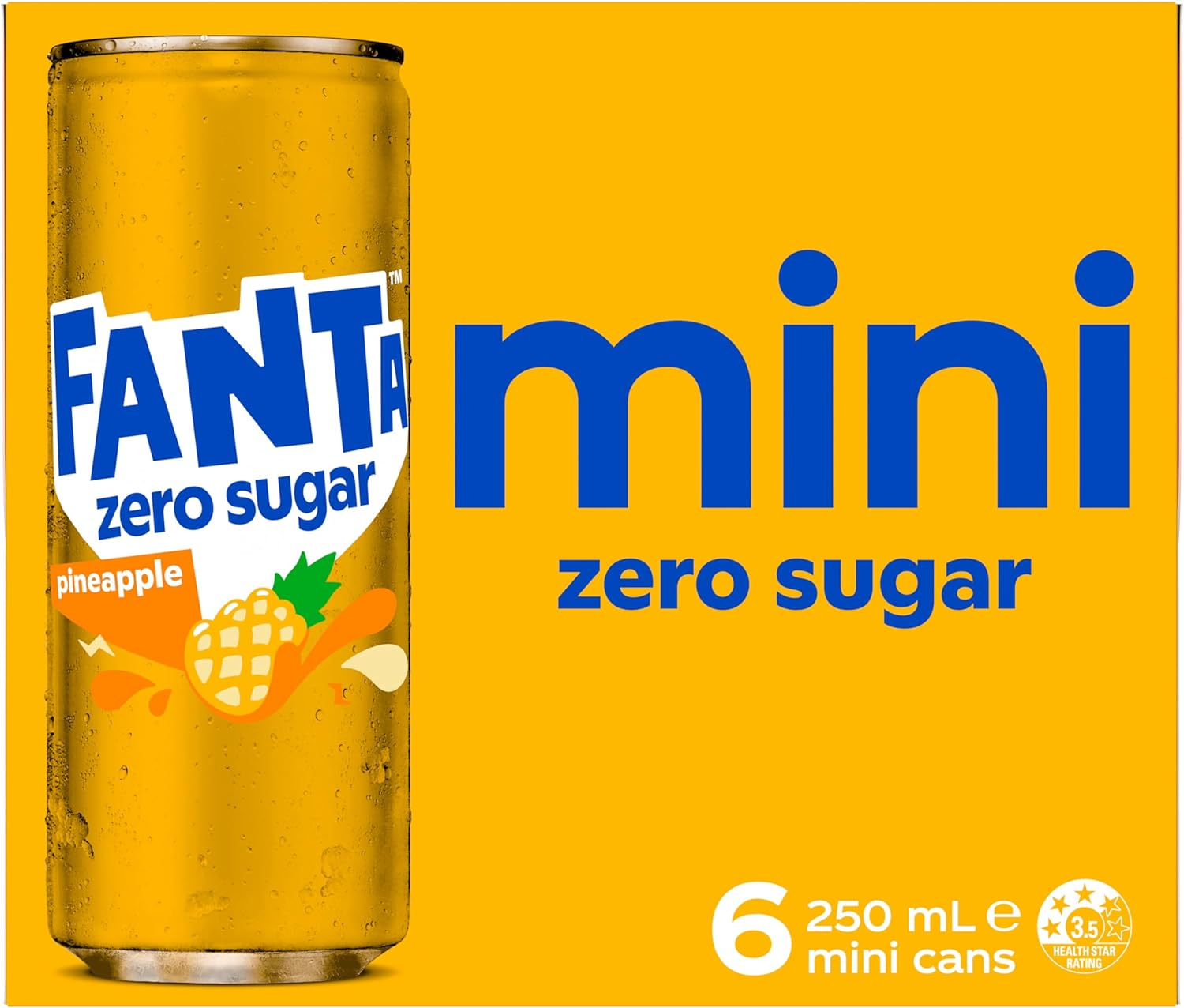 Fanta Pineapple Zero Sugar 6 X 250Ml Soft Drink image number 6