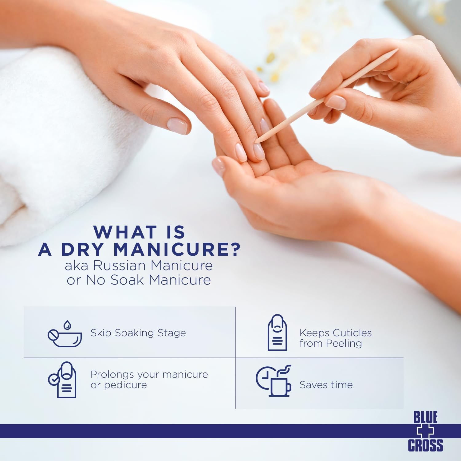 Blue Cross Cuticle Remover Cream for Dry Damaged Cuticles, Moisturizing Cuticle Softener for Nails, Professional Nail Care for Dry Manicures, Brittle Hang Nails, Made in USA, 2Oz image number 2