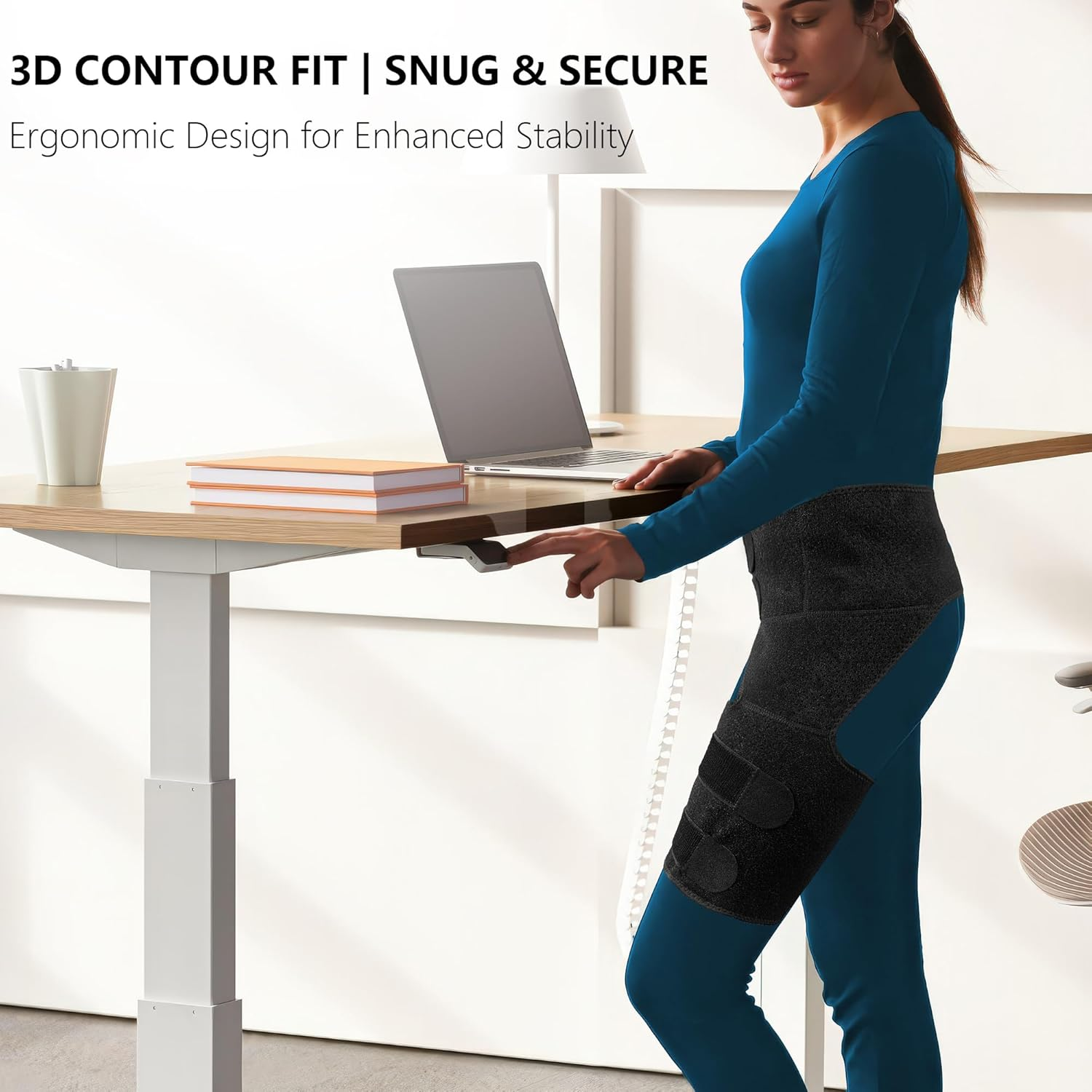 LAFUYSO Hip Brace with Double Strap Support for Sciatica, Lower Back Pain, Thigh & SI Joint Compression - Adjustable Wrap for Men & Women image number 3