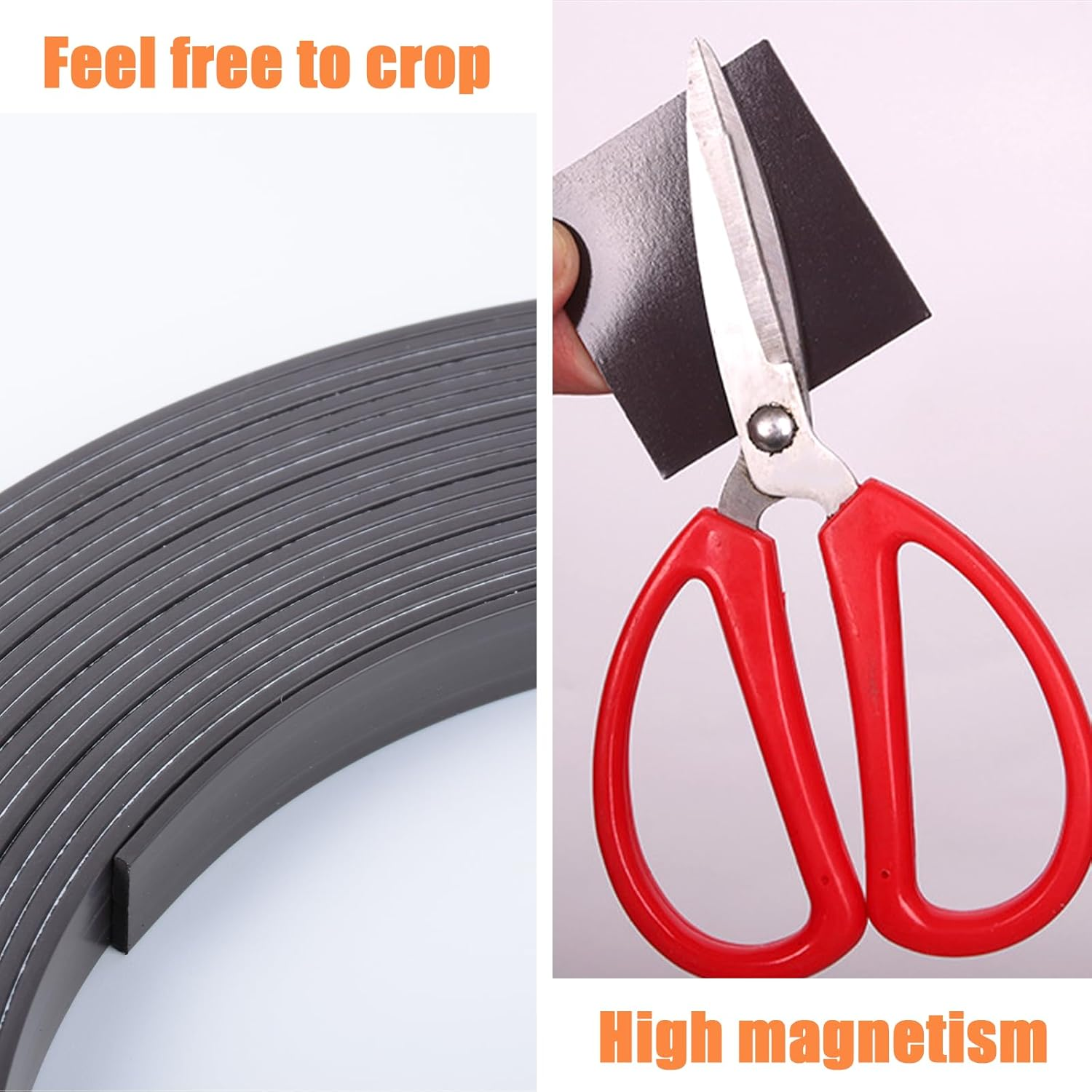 Magnetic Tape, Flexible Self Adhesive Magnetic Strip, 0.39'' Wide X 32 Ft Long Sticky Magnets for Whiteboard Art Projects, Perfect Magnetic Tape Roll for Craft and DIY Projects and Fridge Organization image number 3
