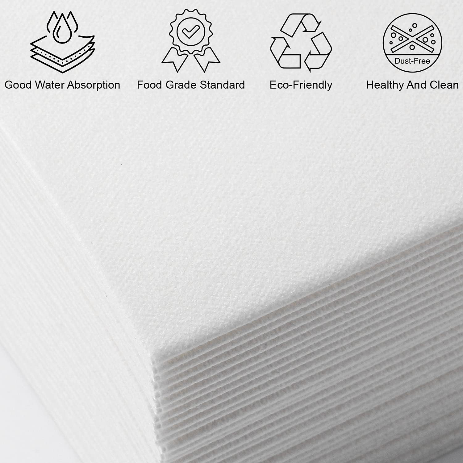 LEKOCH 100 Pcs Premium Large Disposable White Paper Napkins Guest Hand Paper Hand Towl Airlaid Dinner Napkins Linen Feel Wedding Napkins 43 * 30 Cm - White image number 4