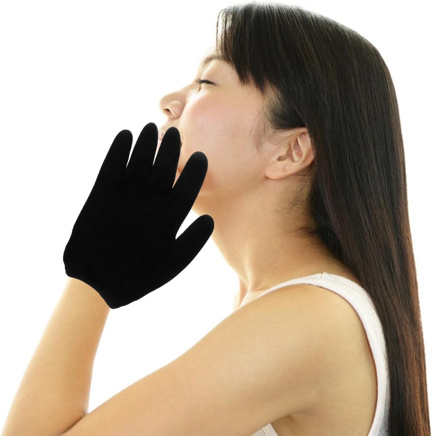 Hydrating Gel Hand Gloves for Moisturizing Exfoliating Skin Brightening Treatment for Dry Cracked Hands Reusable Silicone Spa Mittens for Softening and Repairing Suitable for Men image number 3