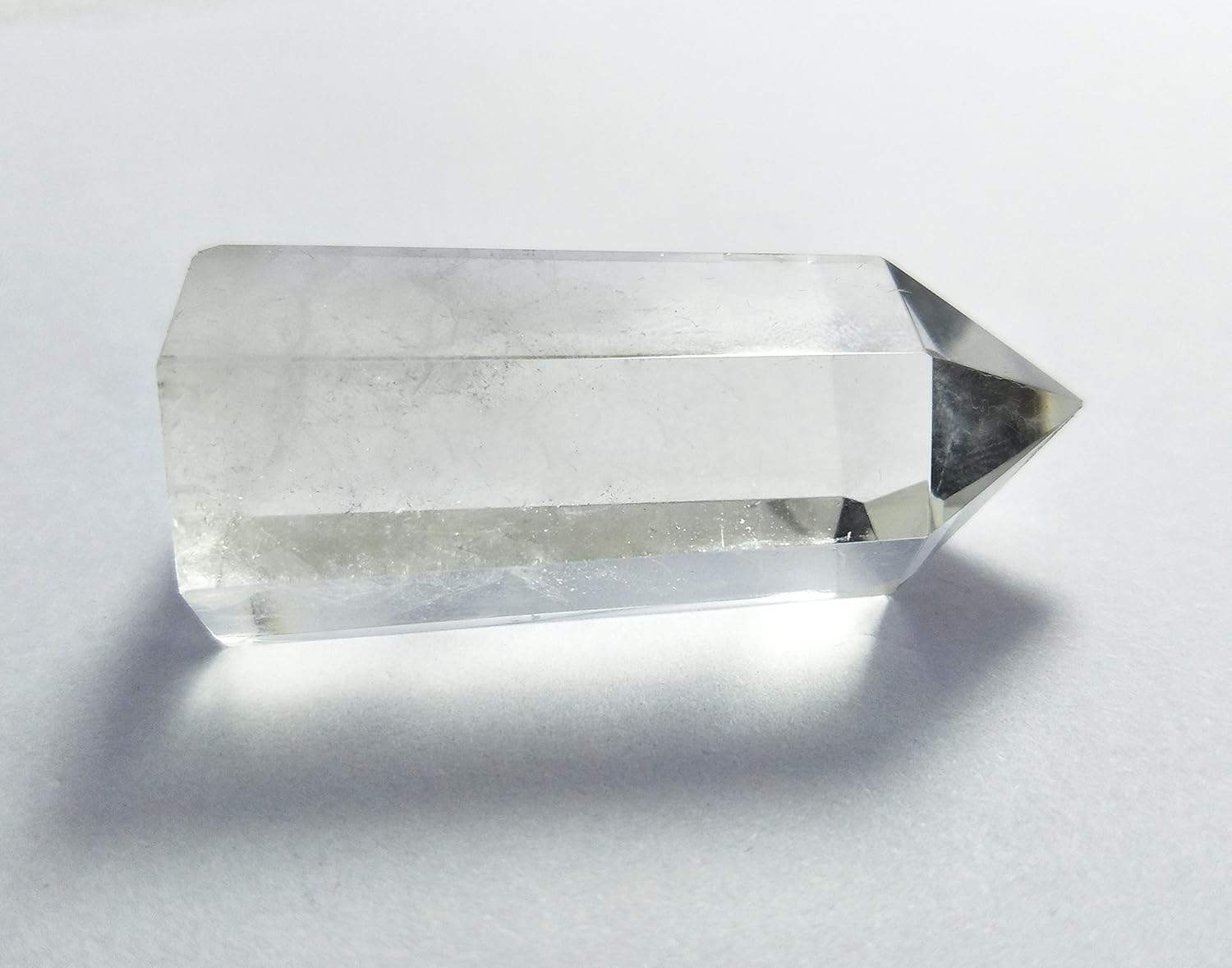 Healing Stone Wand of Clear Quartz Crystal Pointed & Faceted Prism Bar for Reiki Chakra Meditation Therapy Deco - Amethyst image number 5