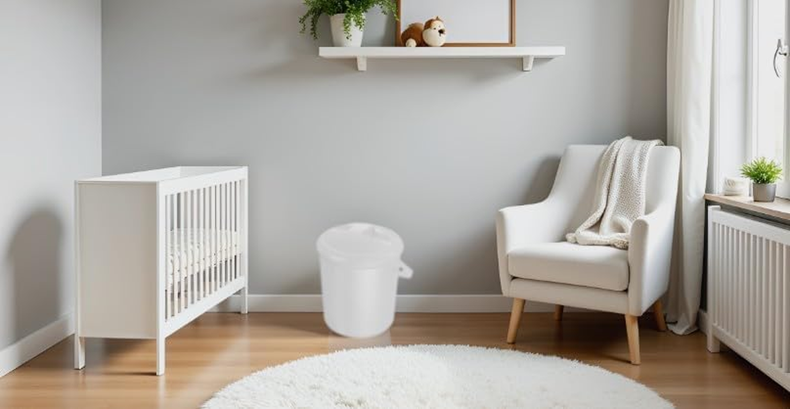 Rotho Babydesign Nappy Pail, 10L, from 0 Months, Bella Bambina, White, 200210001 image number 2